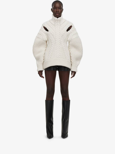 Alexander McQueen Women's High-waisted Leather Short in Black outlook