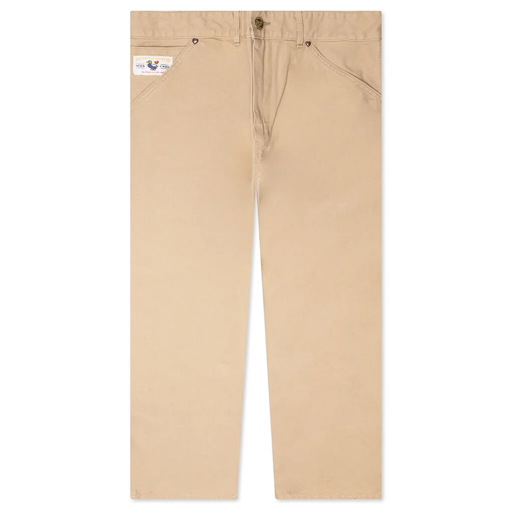 WASHED DUCK WORK PANTS - BEIGE - 1