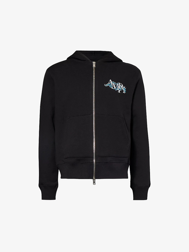 Dragon branded-print cotton-jersey hoody - 1