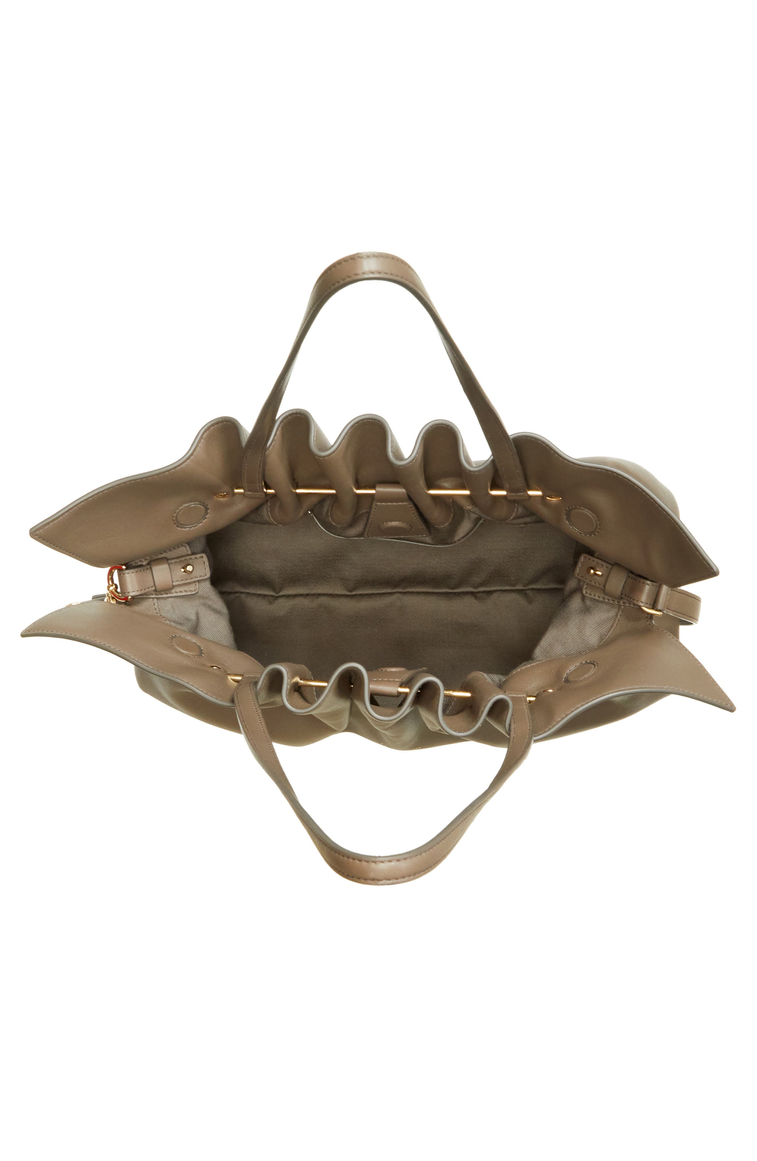 FERRAGAMO Medium Gancio Piercing Soft Leather Shoulder Bag in Concrete at Nordstrom - 5