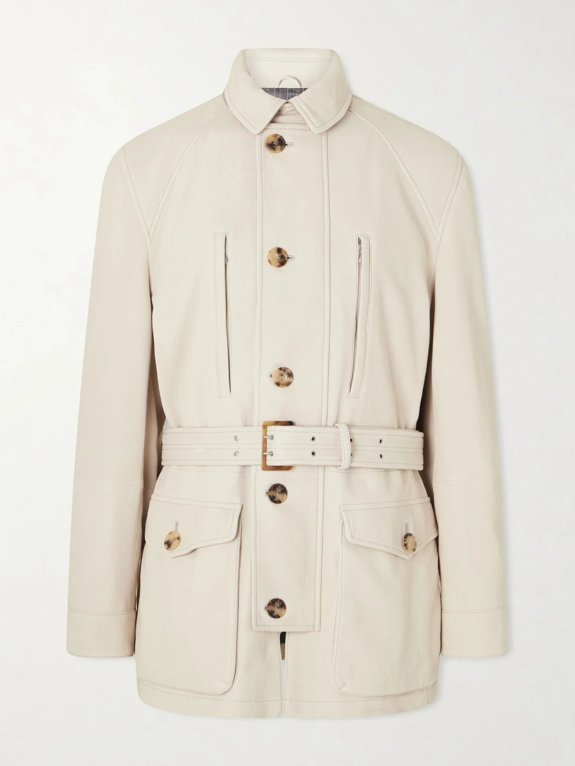 Belted Leather Jacket - 1