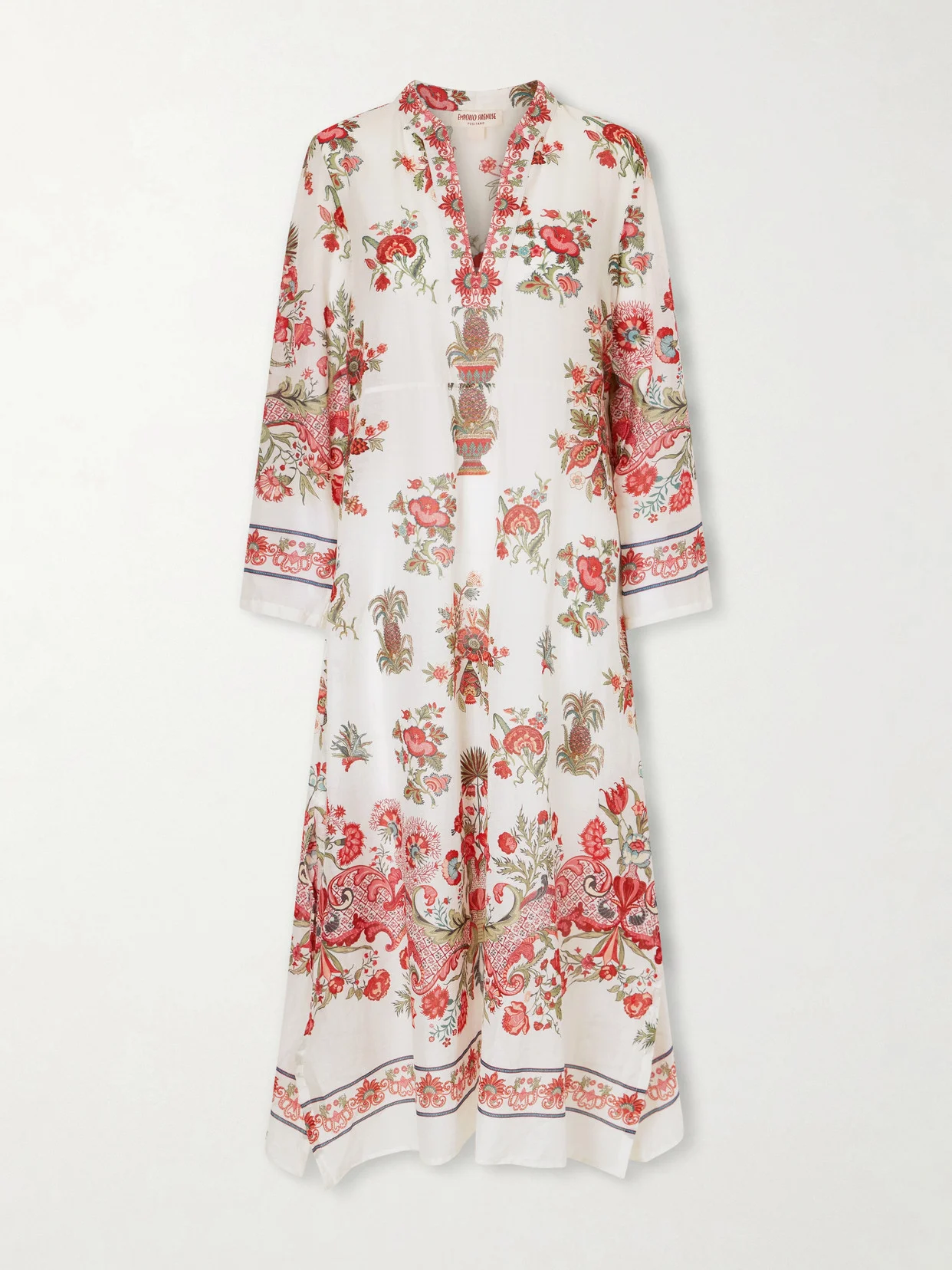 Giada Floral-print Cotton-voile Kaftan - 1