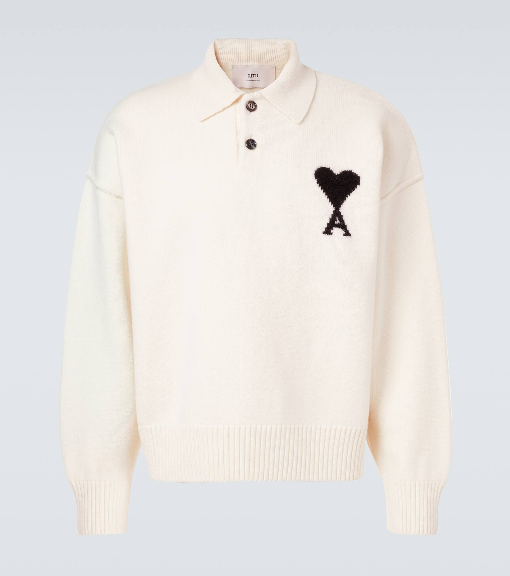 Ami de Cœur virgin wool polo sweater - 1