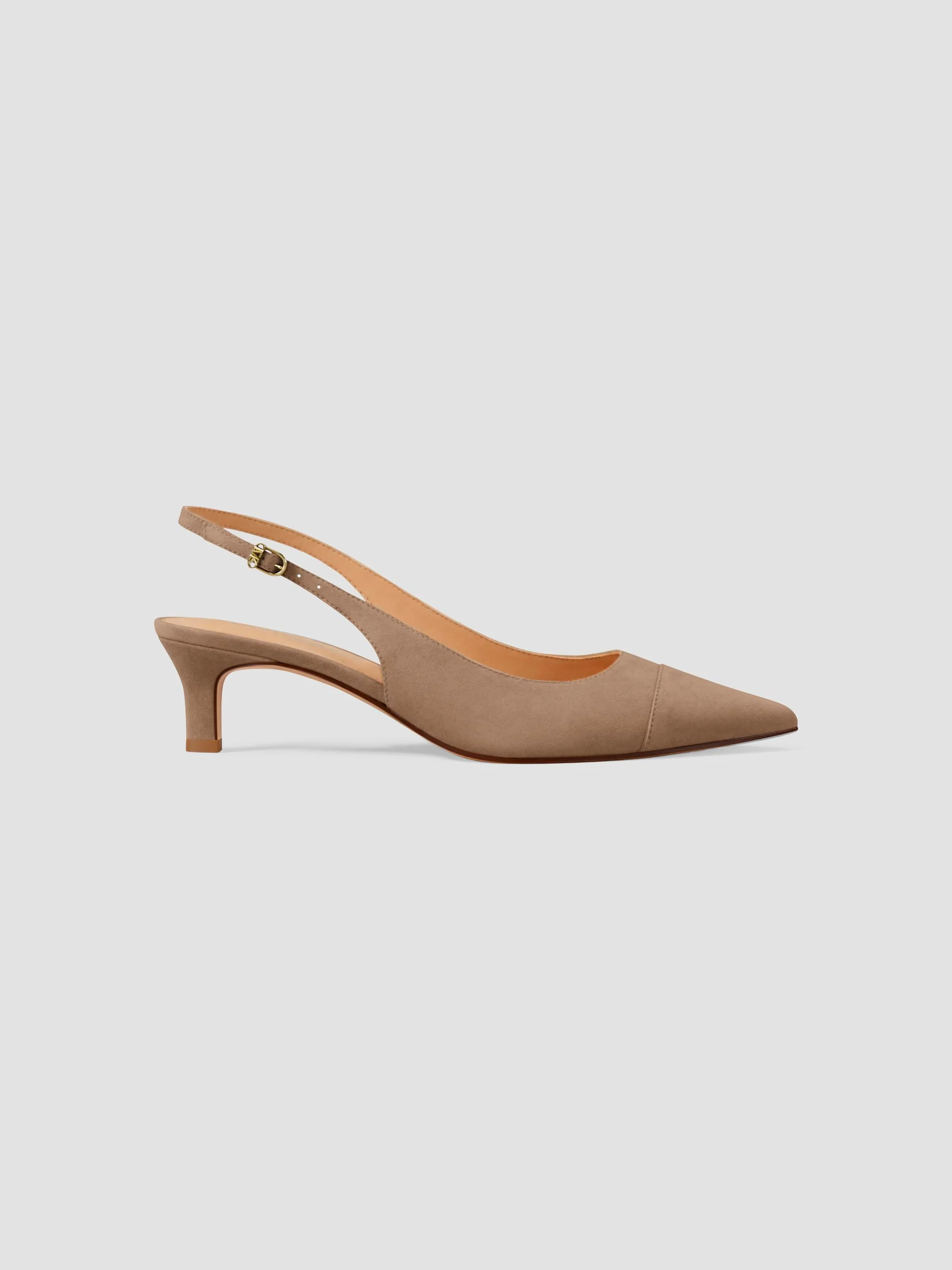 Women's Amara Cap Toe 55MM Suede Slingback Pumps - Khaki - 1