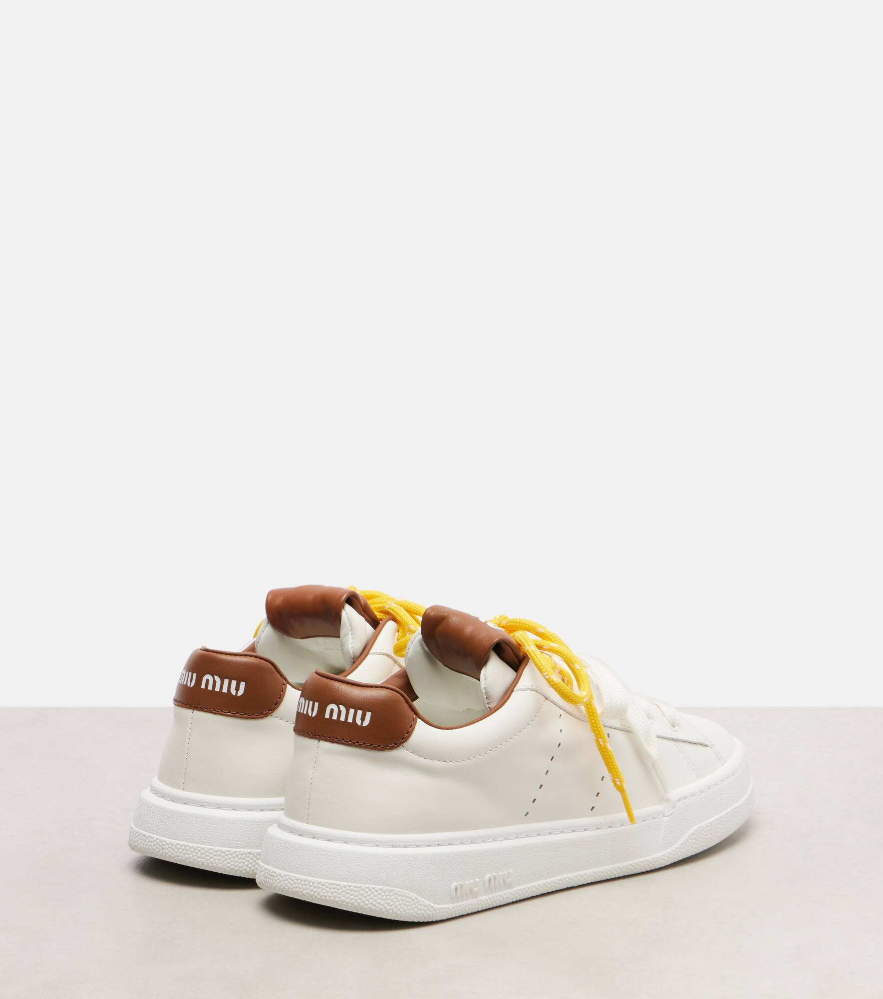 Logo leather sneakers - 2