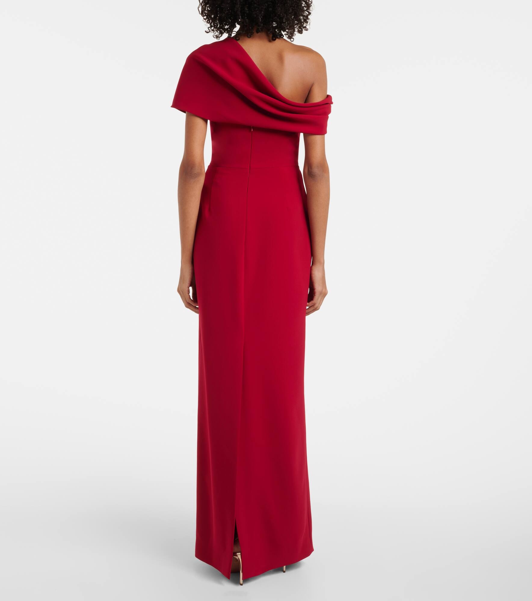 Draped off-shoulder crêpe gown - 3