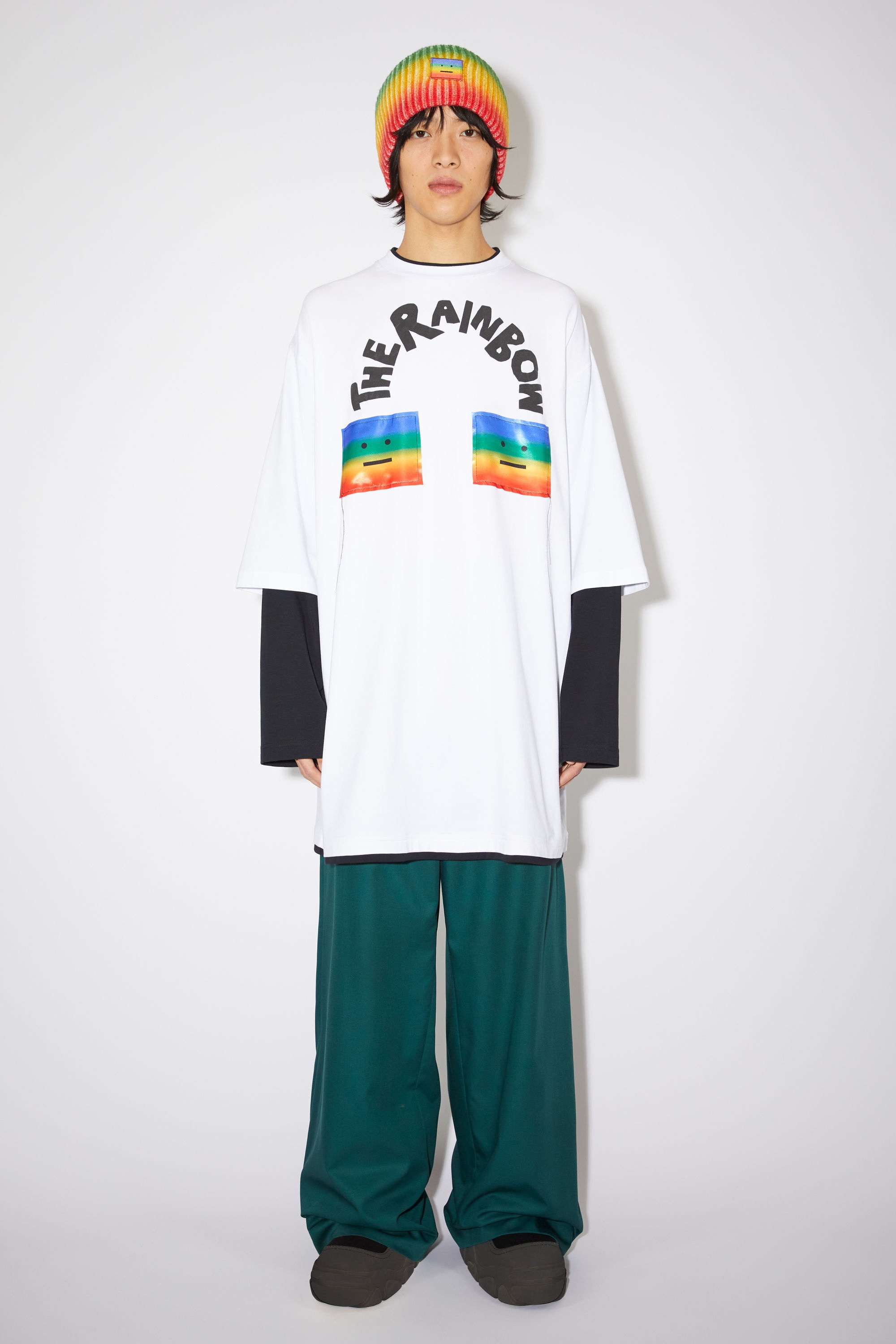 Acne Studios Rainbow long sleeve t-shirt - Optic White