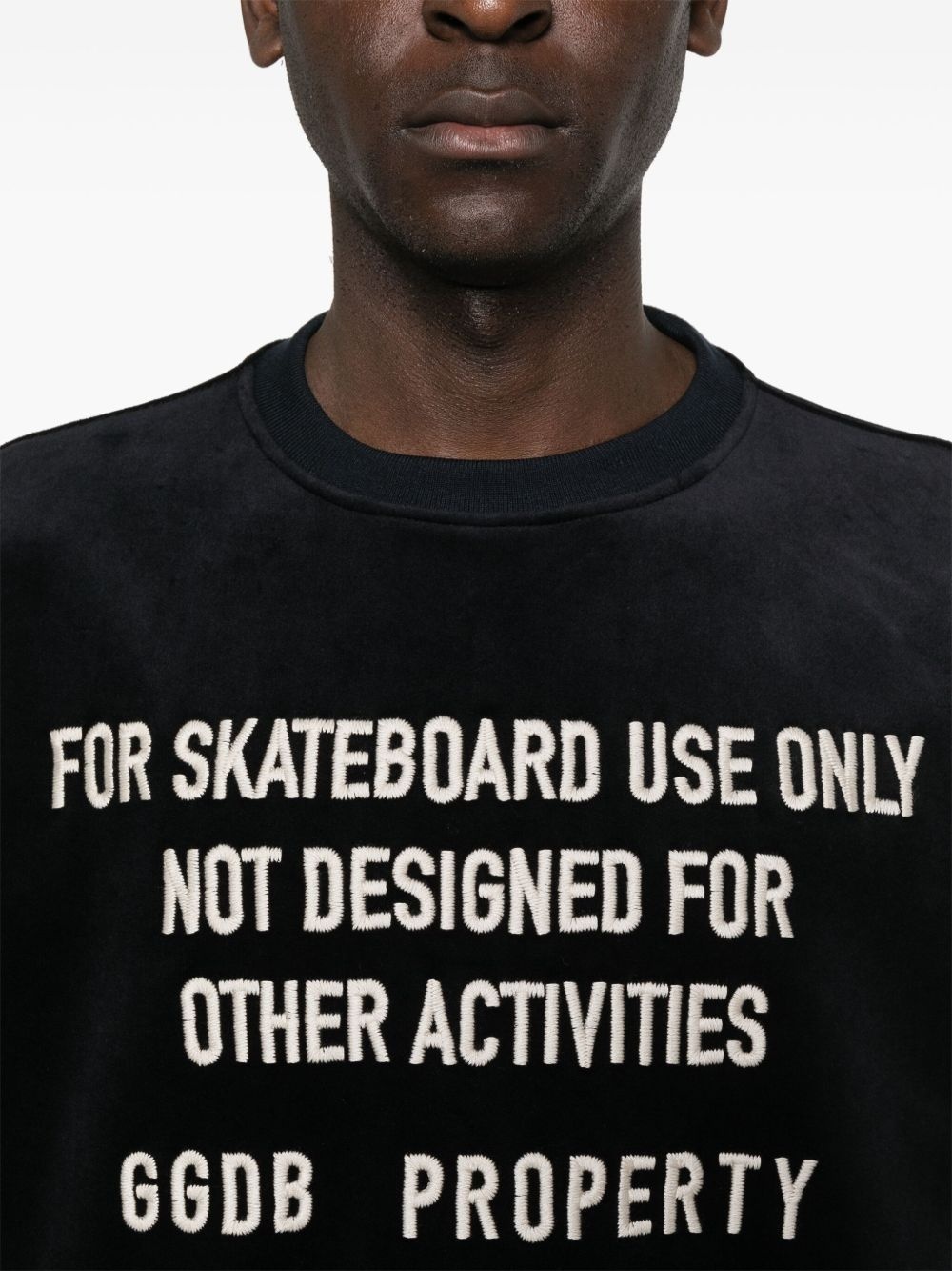 embroidered-lettering sweatshirt - 5