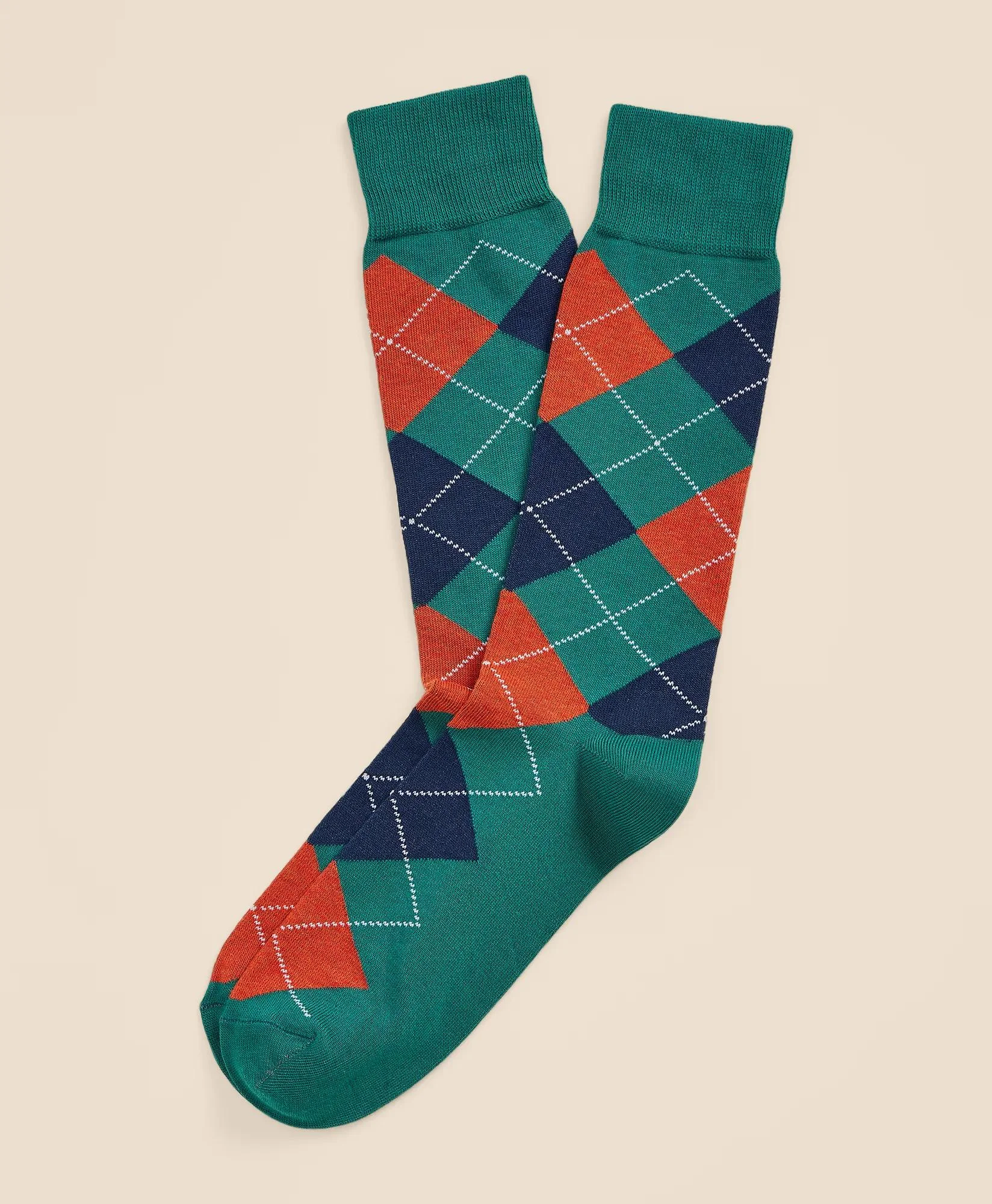 Cotton-Blend Argyle Socks - 1