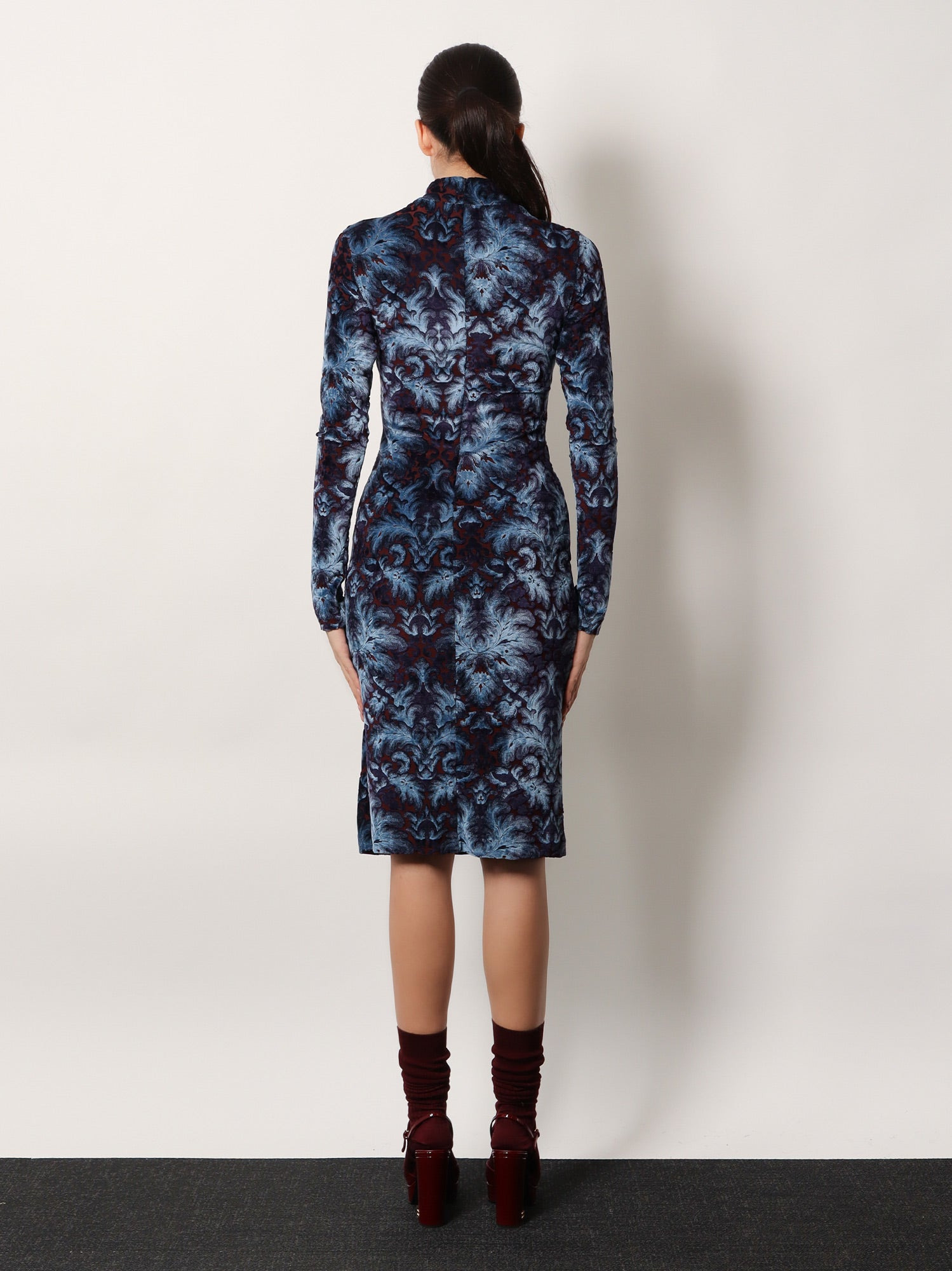 Jacquard Velvet Short Dress - 3