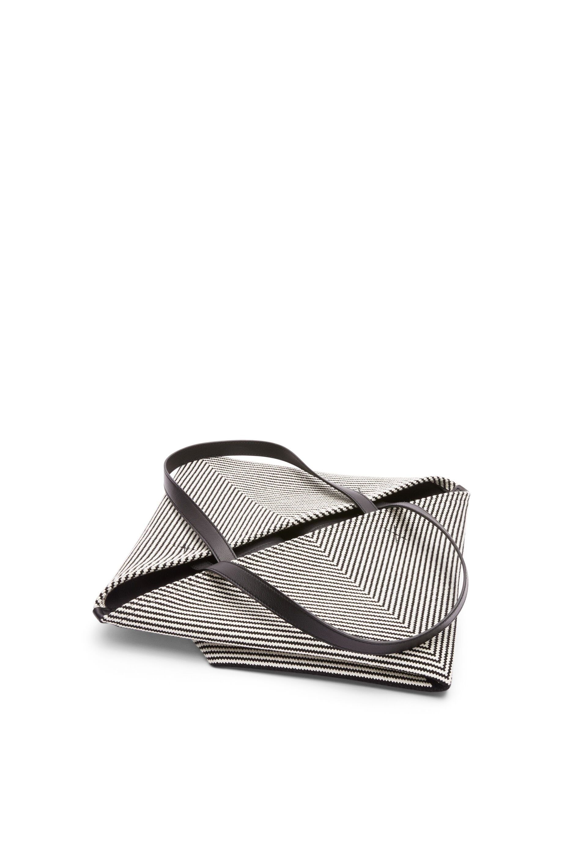 XL Puzzle Fold tote in canvas jacquard and calfskin - 4