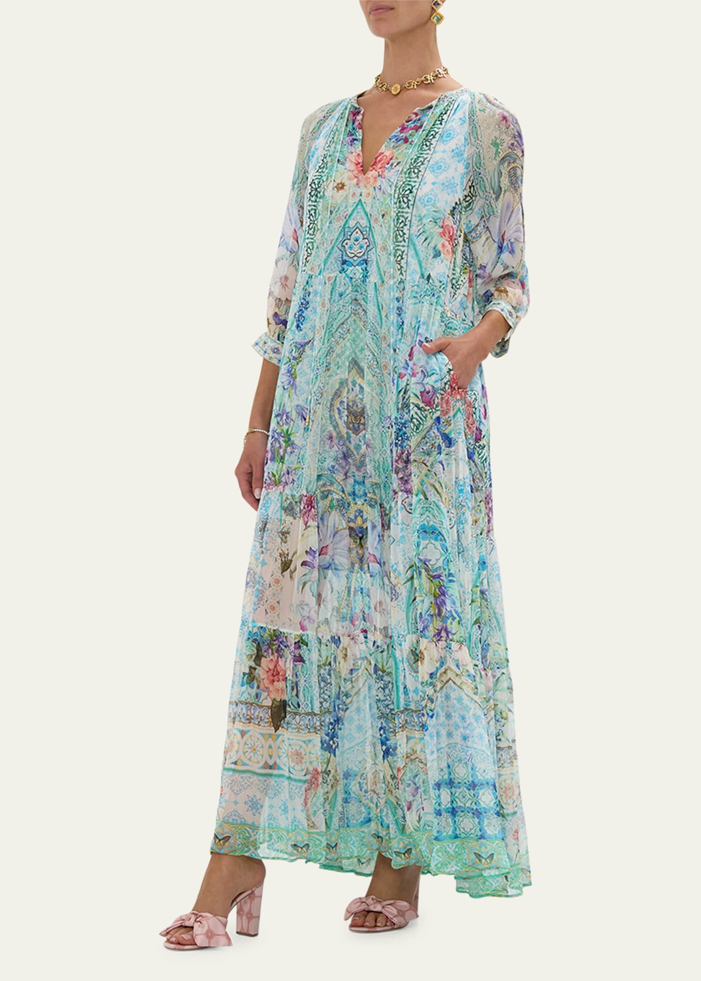 Sunrise in Sintra Long Gathered Panel Dress - 2