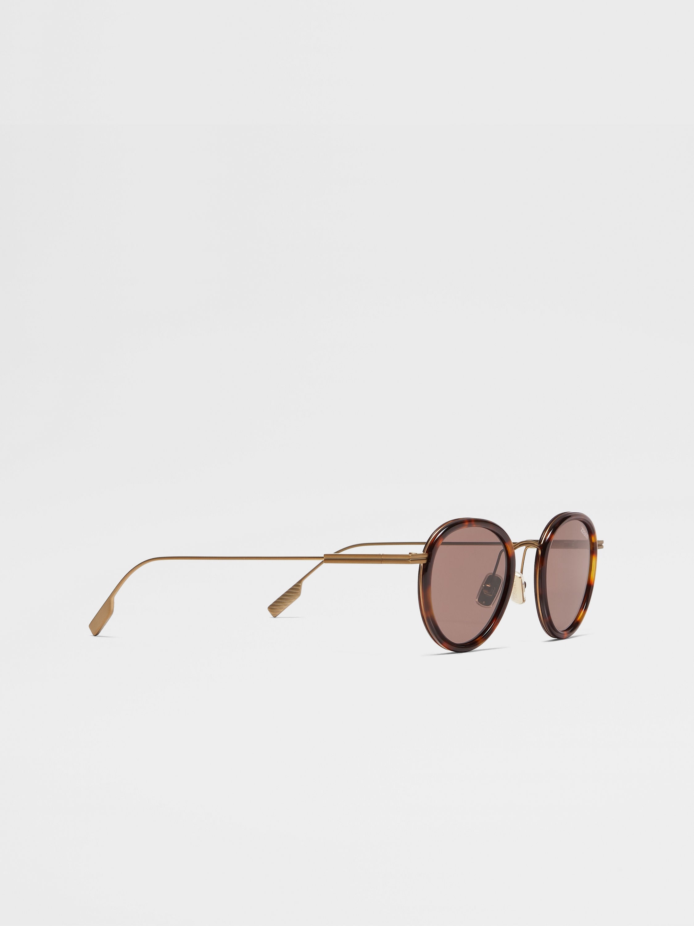 DARK HAVANA TITANIUM AND ACETATE SUNGLASSES - 3