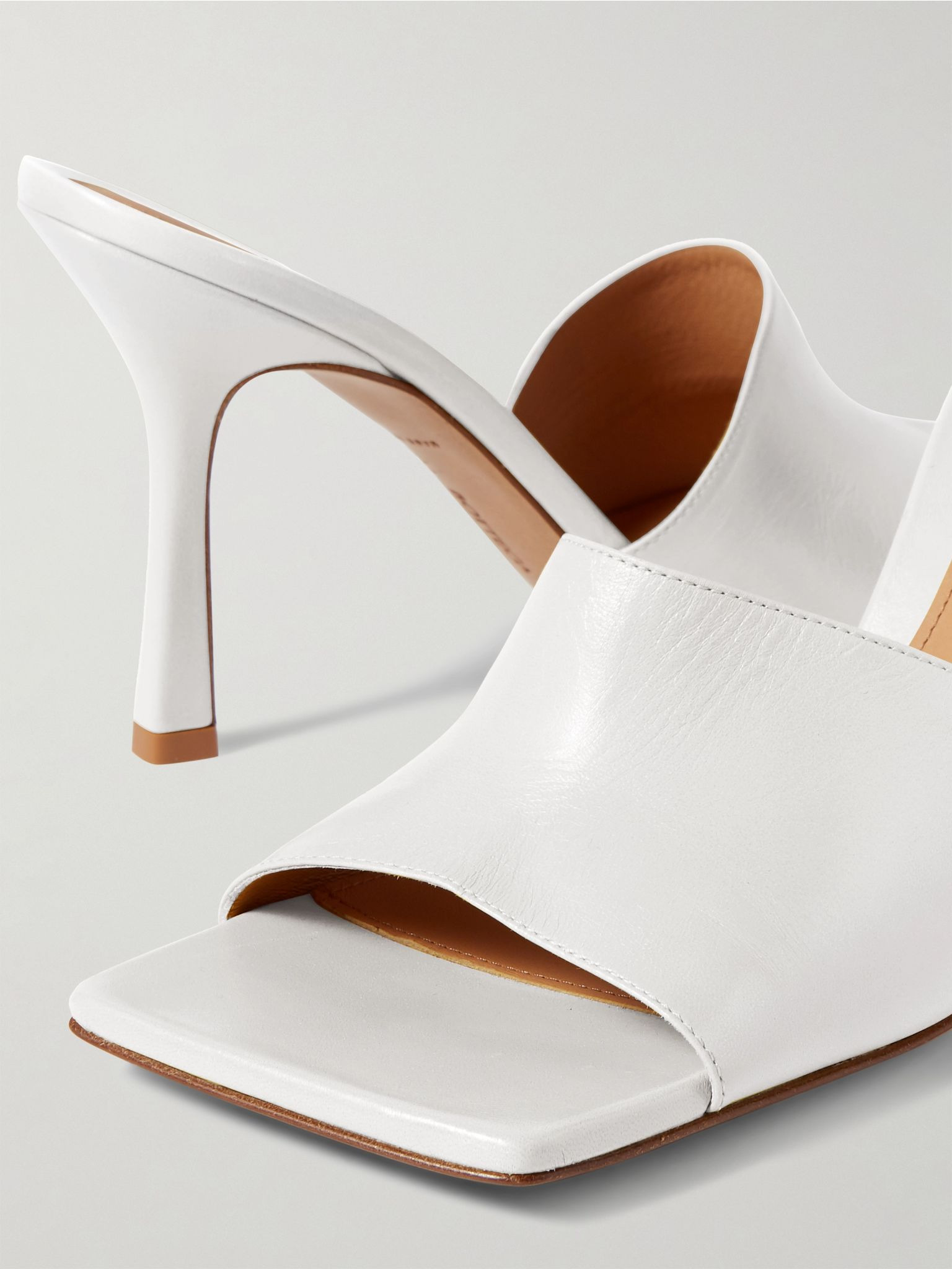 Leather mules White - 5