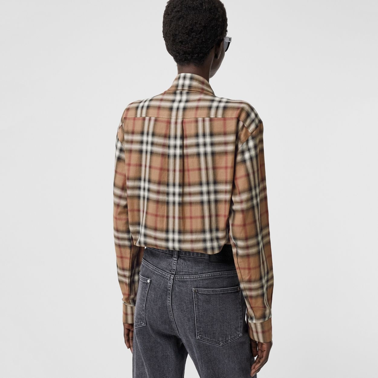 Ombré Check Cotton Twill Oversized Shirt - 4