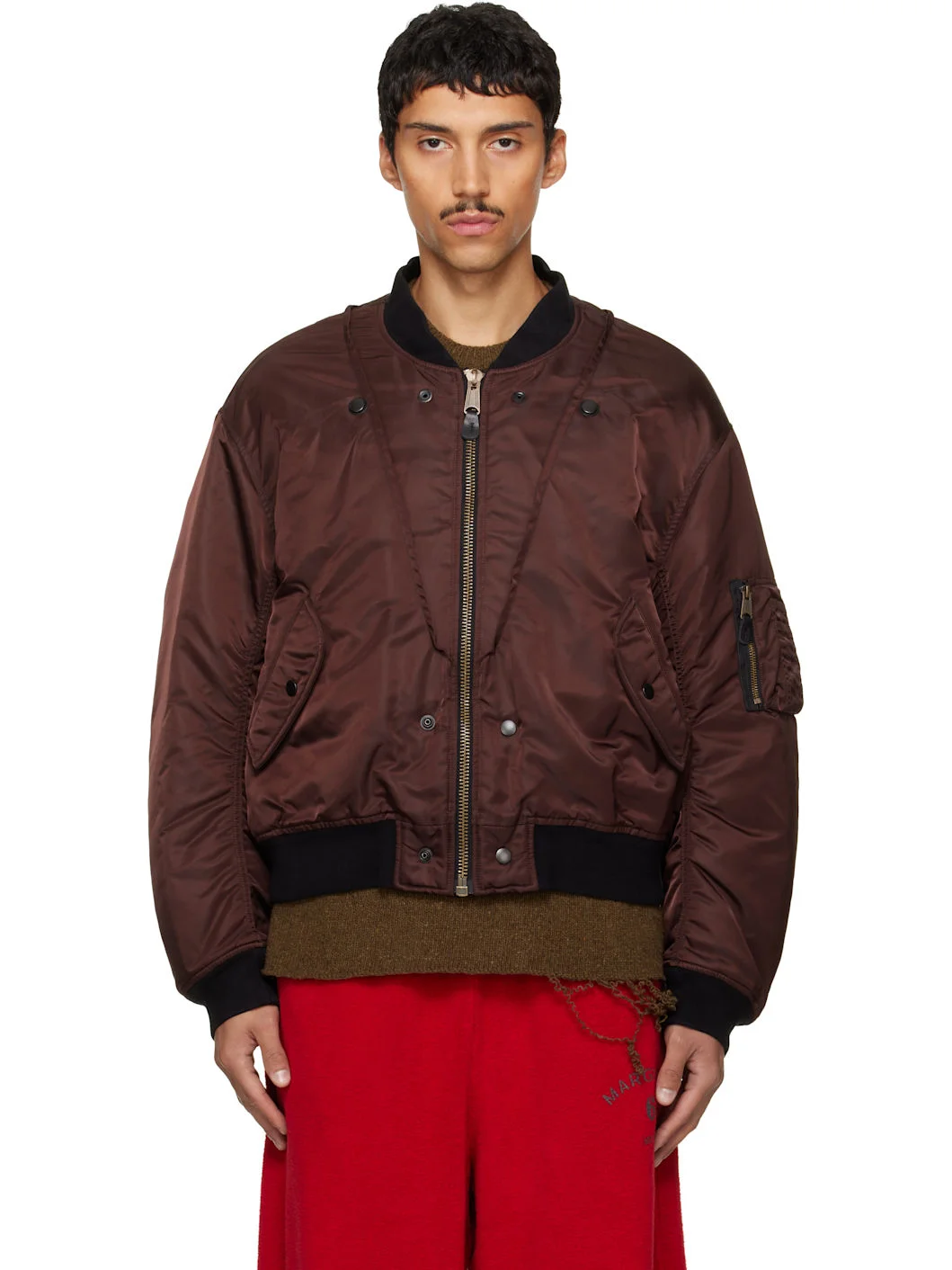 Brown & Black Reversible Bomber Jacket - 1