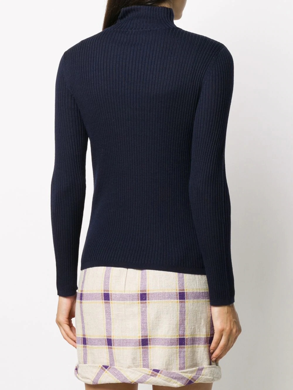 ribbed roll neck jumper - 4