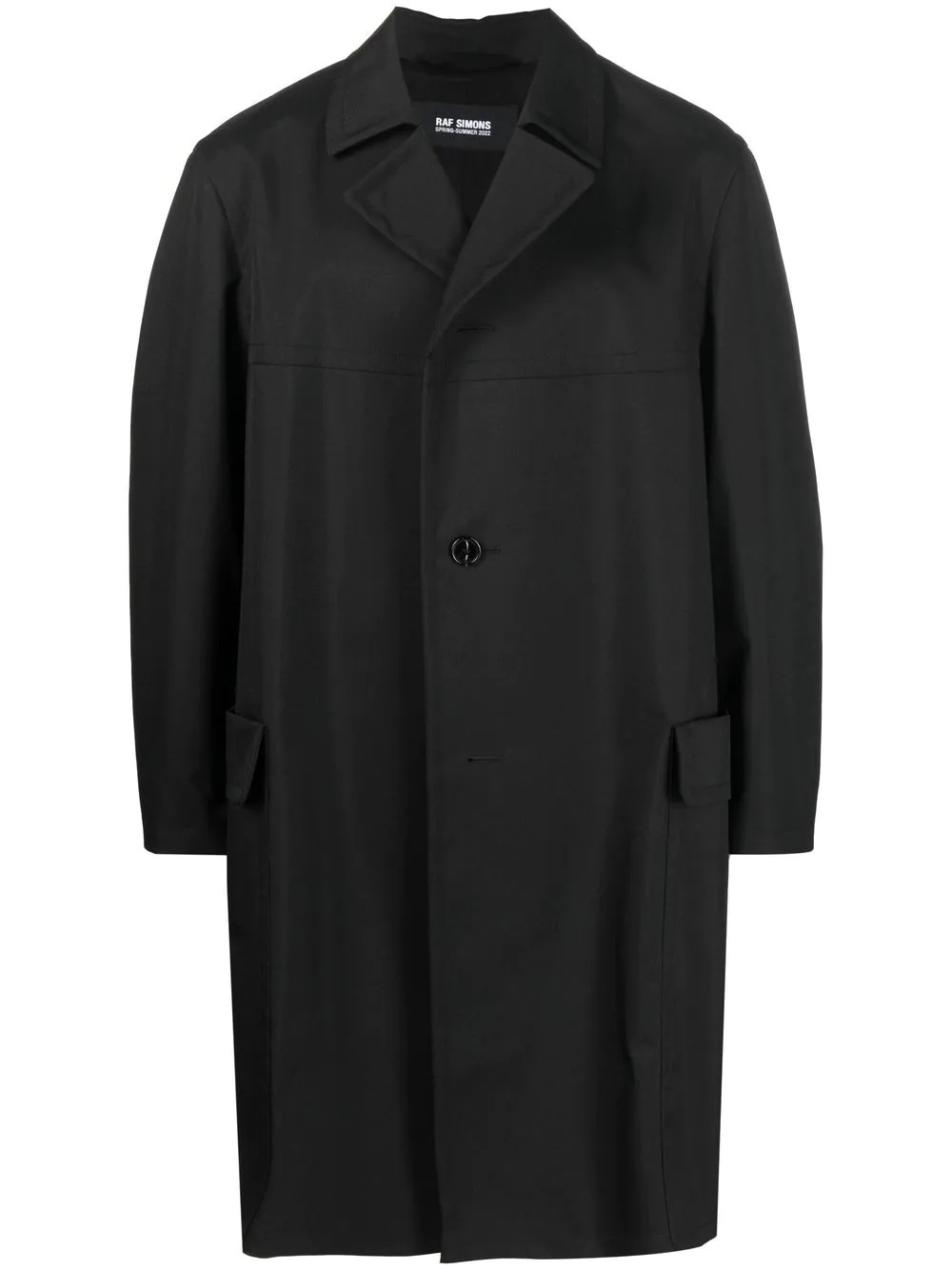 notched-lapels button-up single-breasted coat - 1