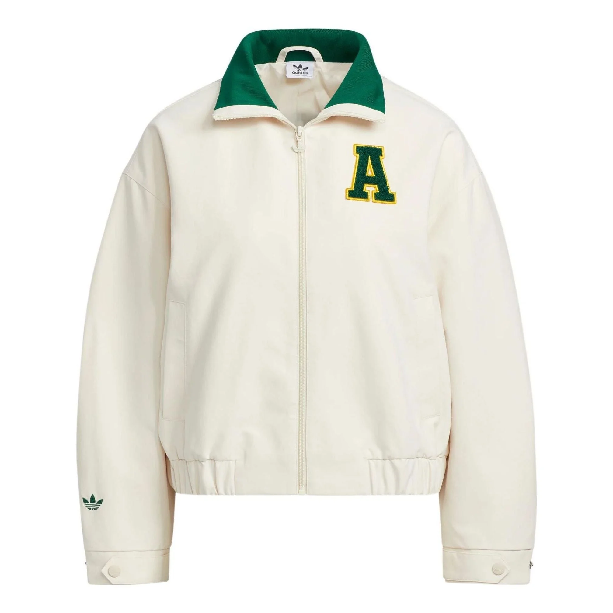 (WMNS) adidas Alphabet Print Stand Collar Zip-Up Sports Jacket 'White' IL6501 - 1