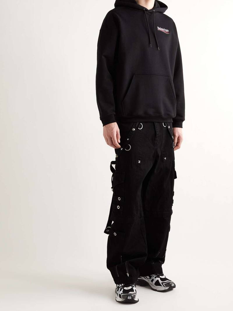 BALENCIAGA Raver Wide-Leg Convertible Studded Jeans outlook