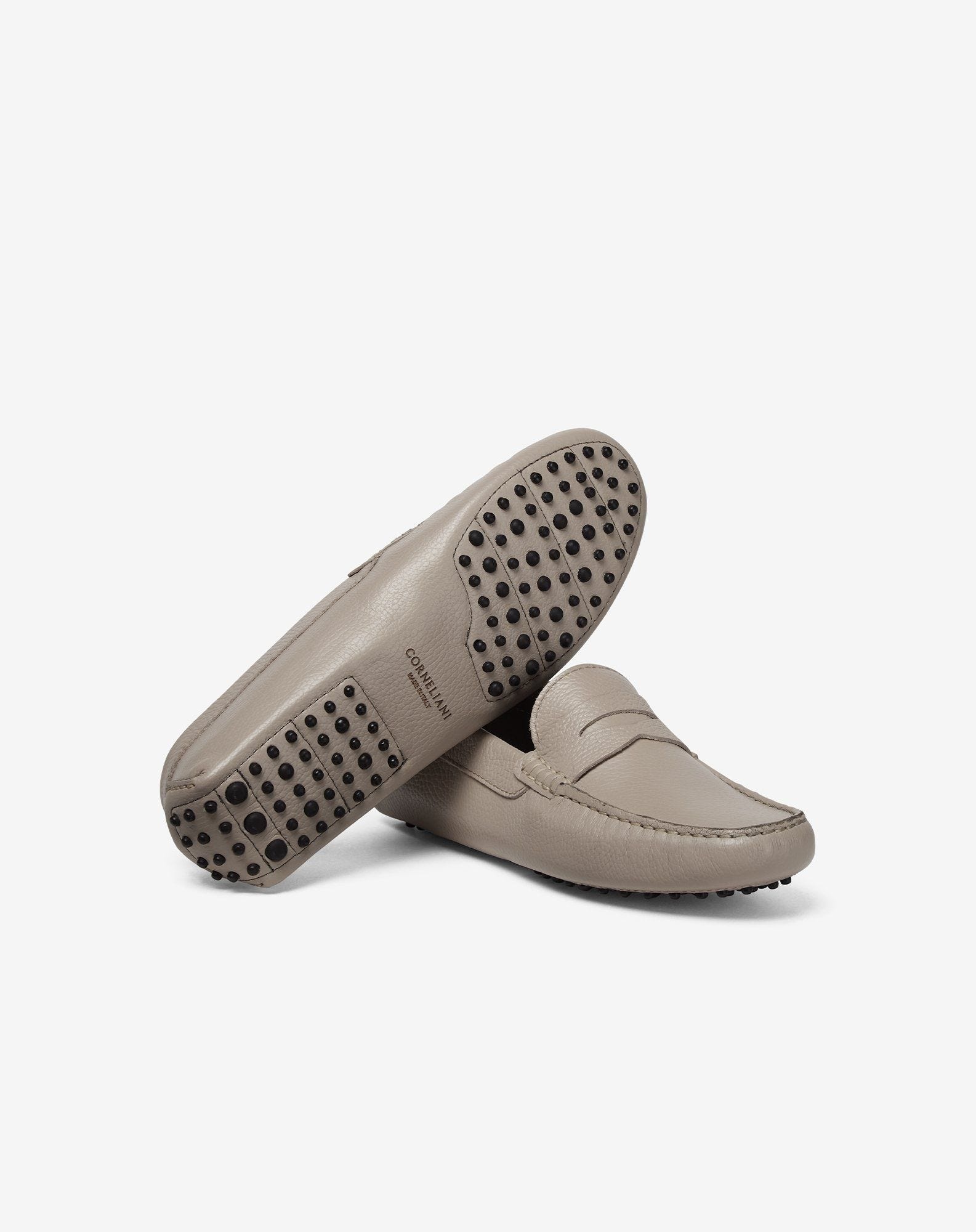 Taupe leather loafers - 4