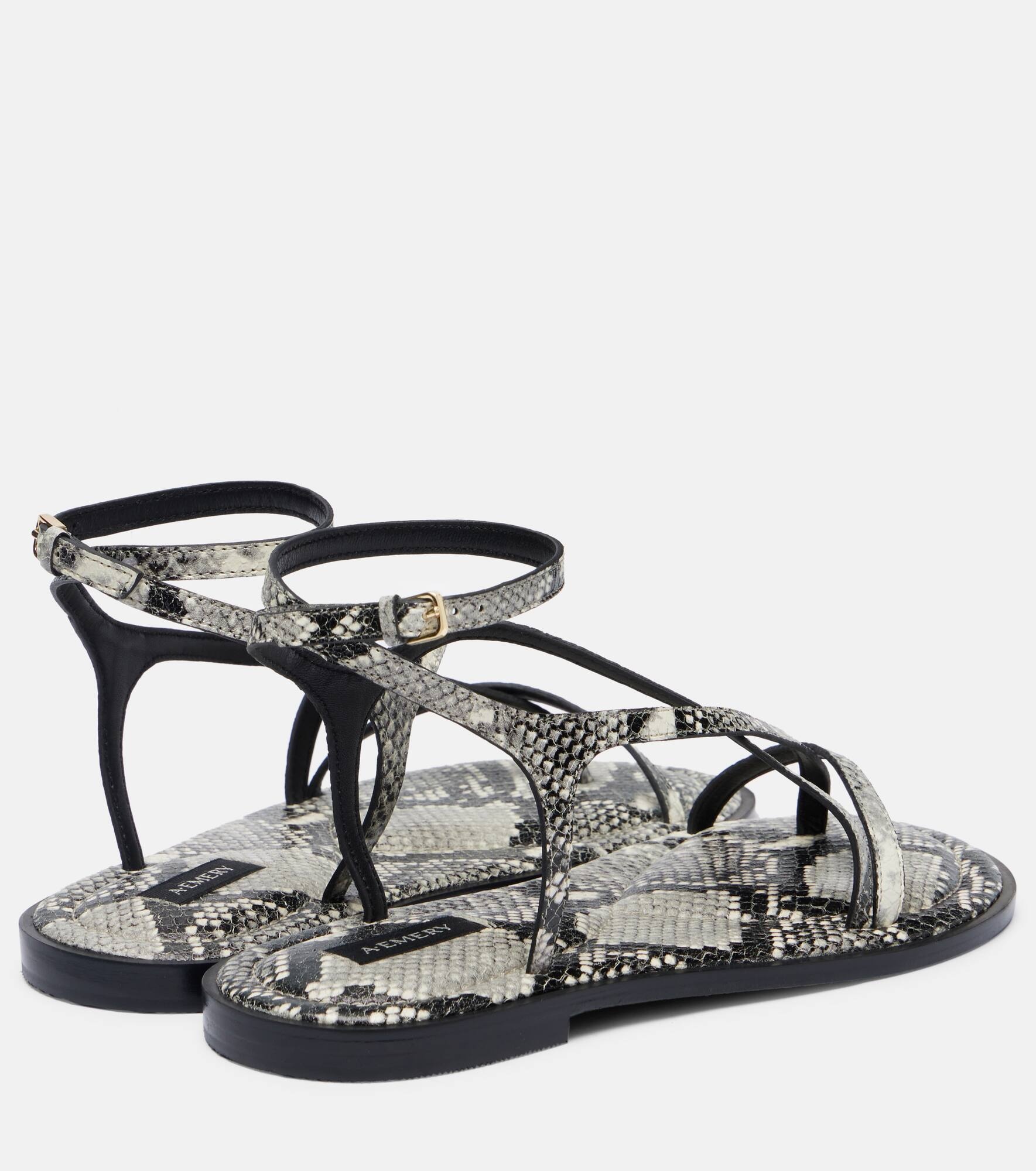 Edna snake-effect leather sandals - 2