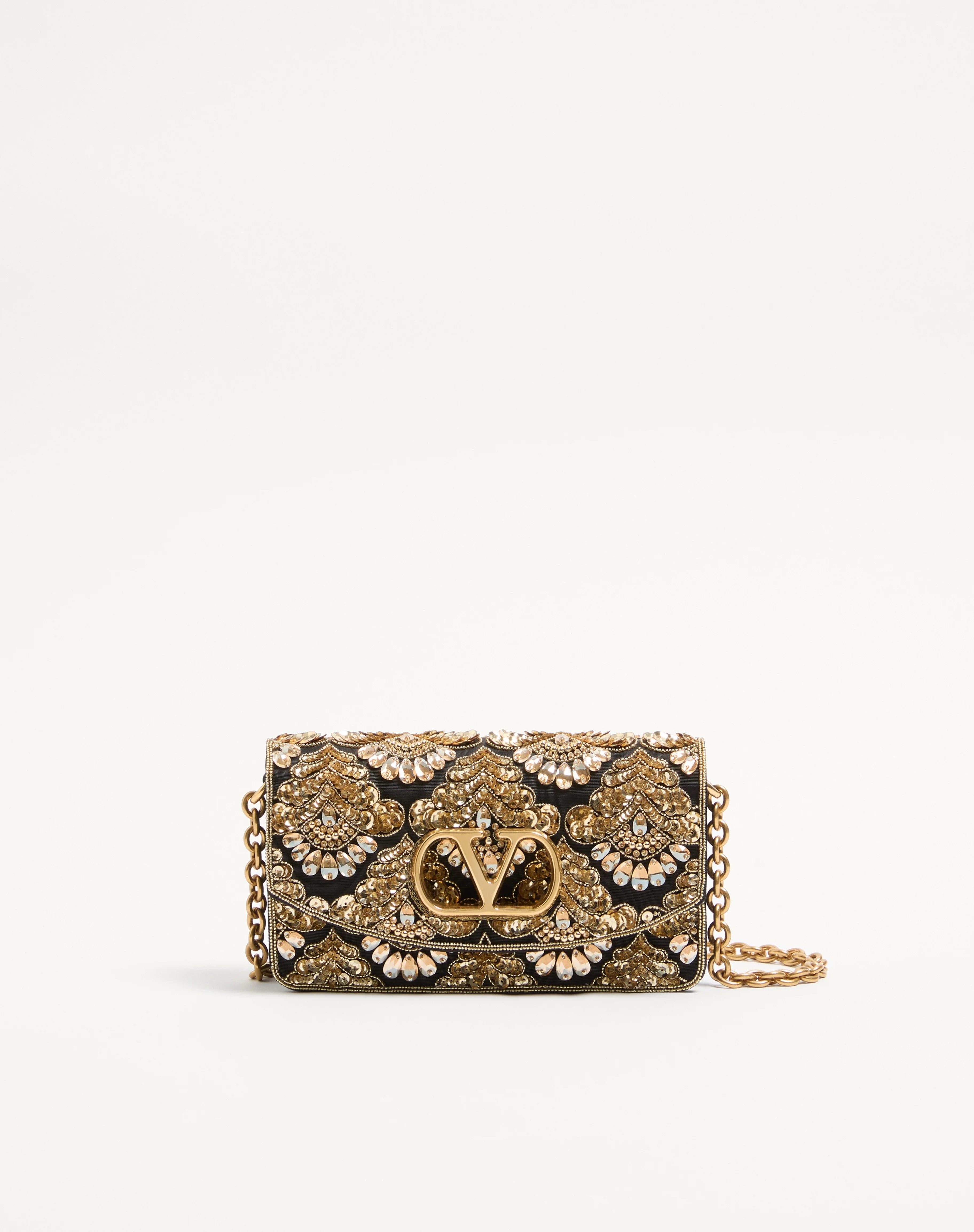 VALENTINO GARAVANI VAIN SMALL EMBROIDERED CLUTCH - 1
