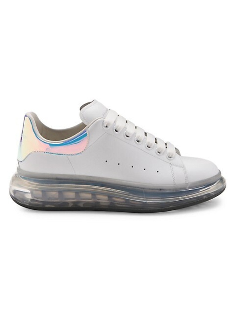 White & Iridescent Oversized Sneakers - 1