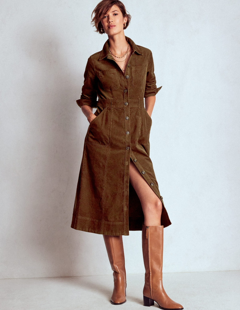 Amanda Cord Midi Dress-Raw Umber 5