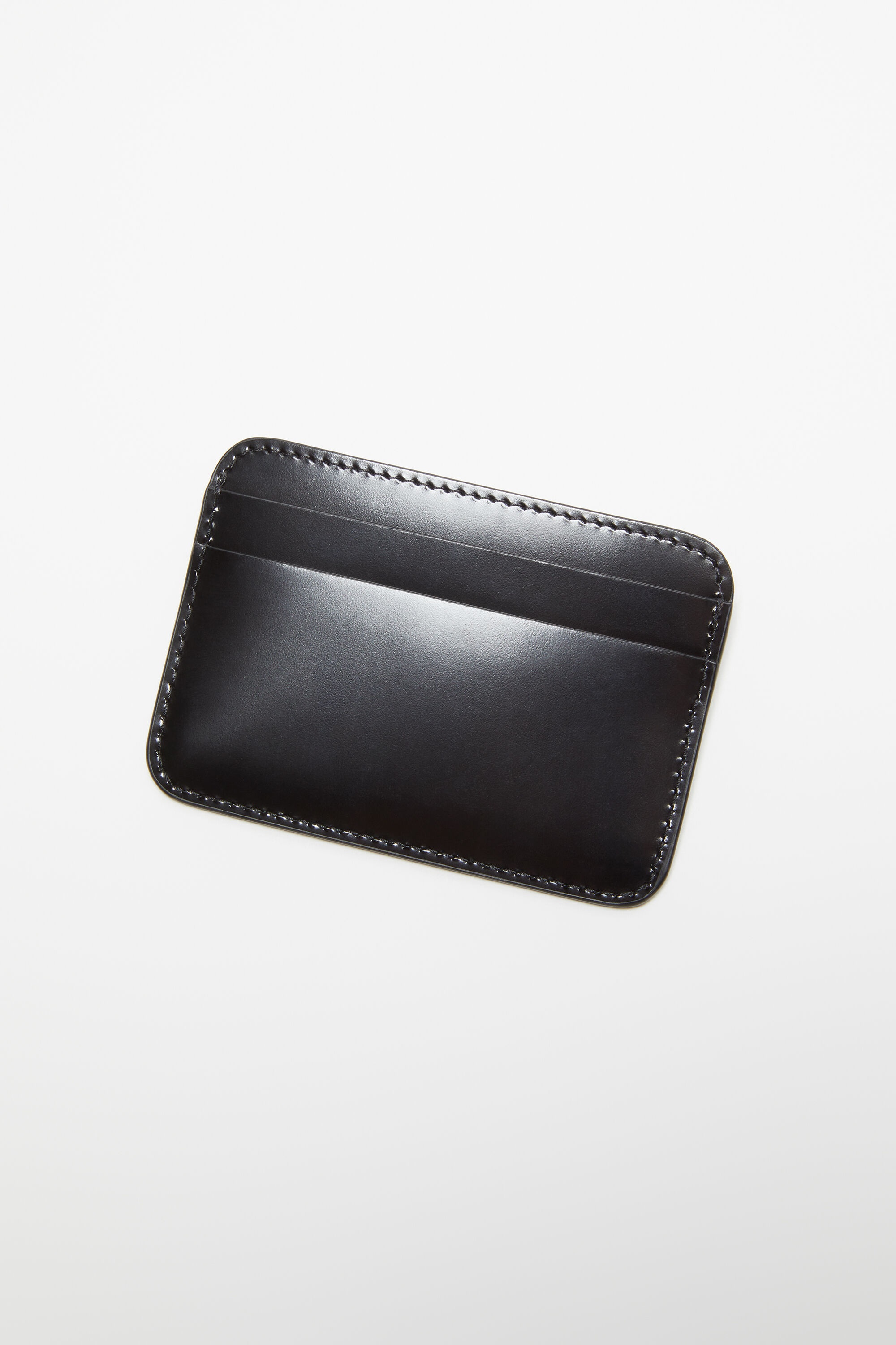 Leather card holder - Black - 4