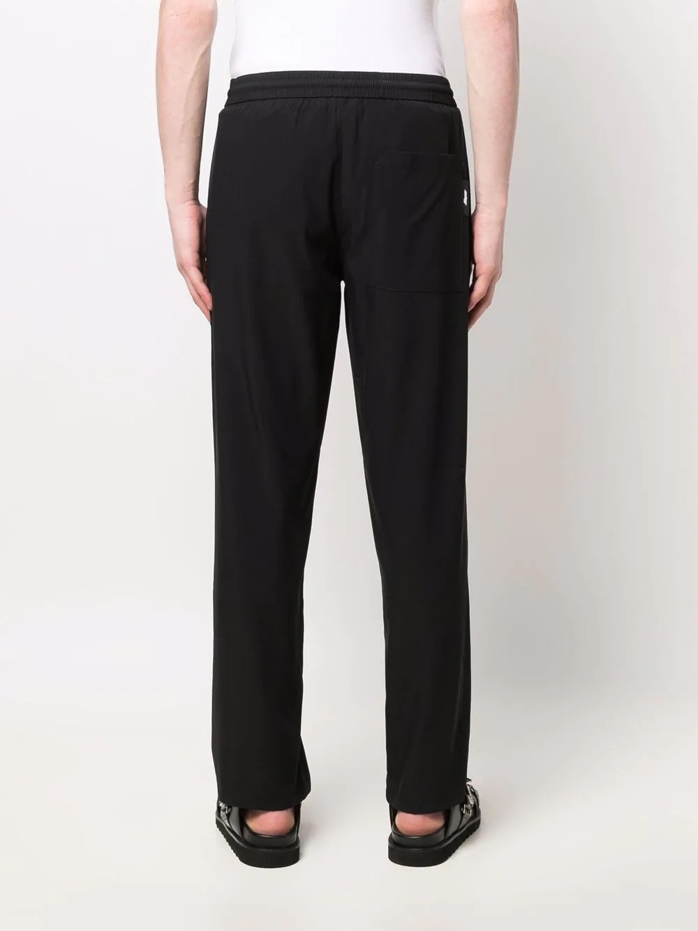 elasticated-waist straight trousers - 4