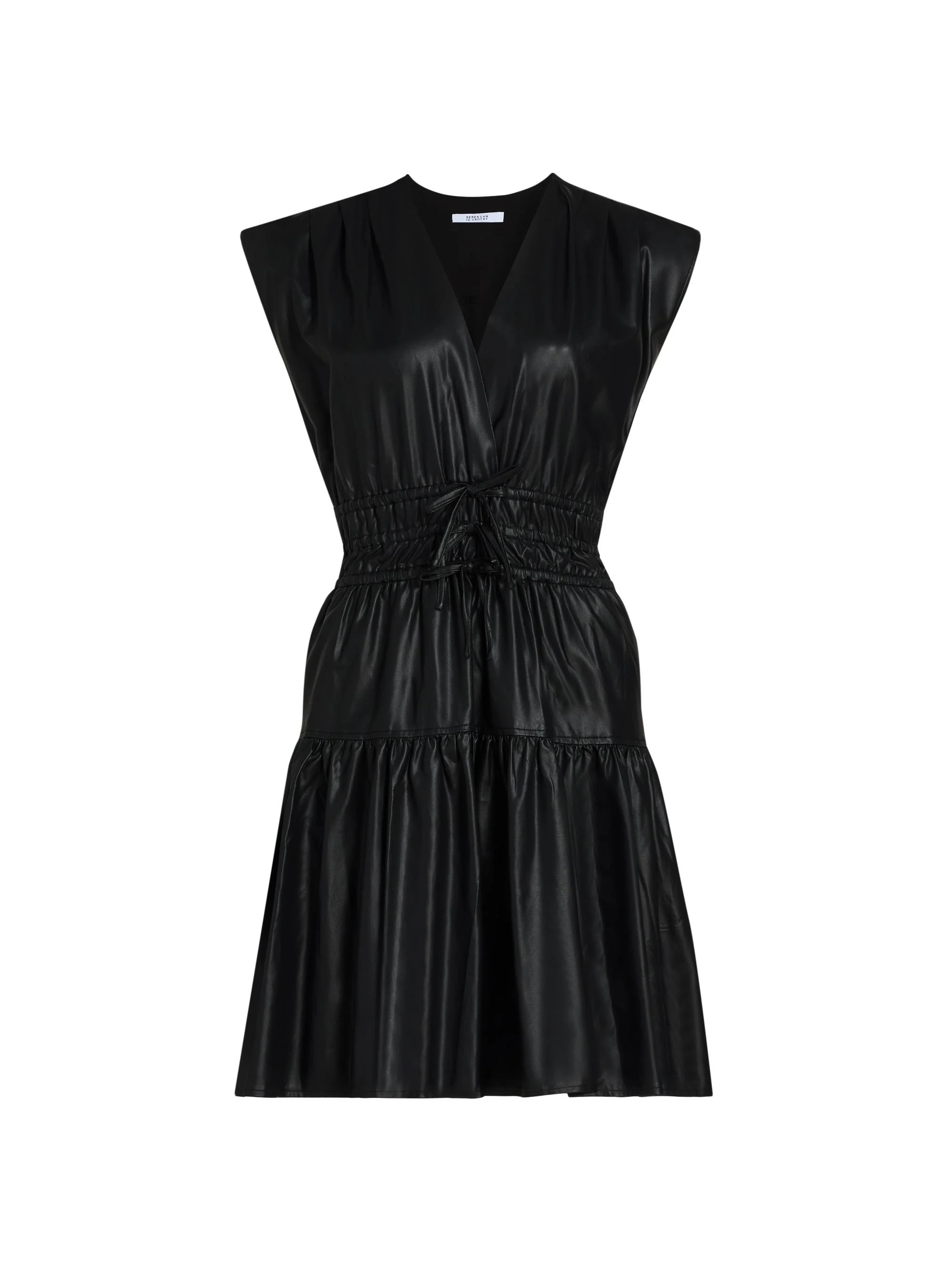 Women's Tora Faux-Leather Tie-Waist Minidress - Black - 1