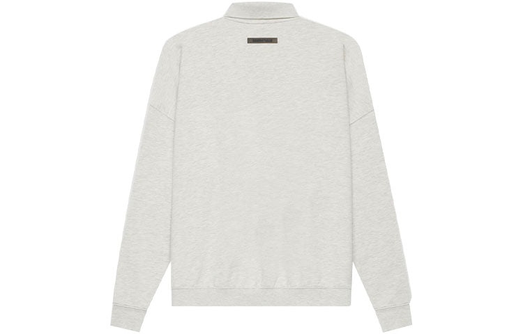 Fear of God Essentials SS21 Long Sleeve French Terry Polo Shirt 'Light Heather Oatmeal' FOG-SS21-600 - 3