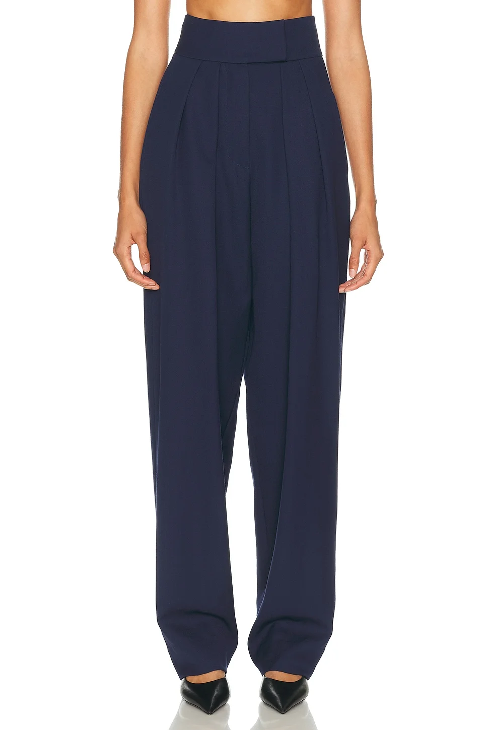 High Waist Pleated Suit Trouser in Wool - 1
