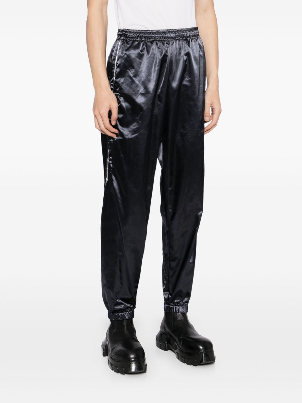 wet look split pants - 3