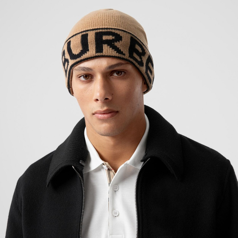 Logo Intarsia Cashmere Beanie 4