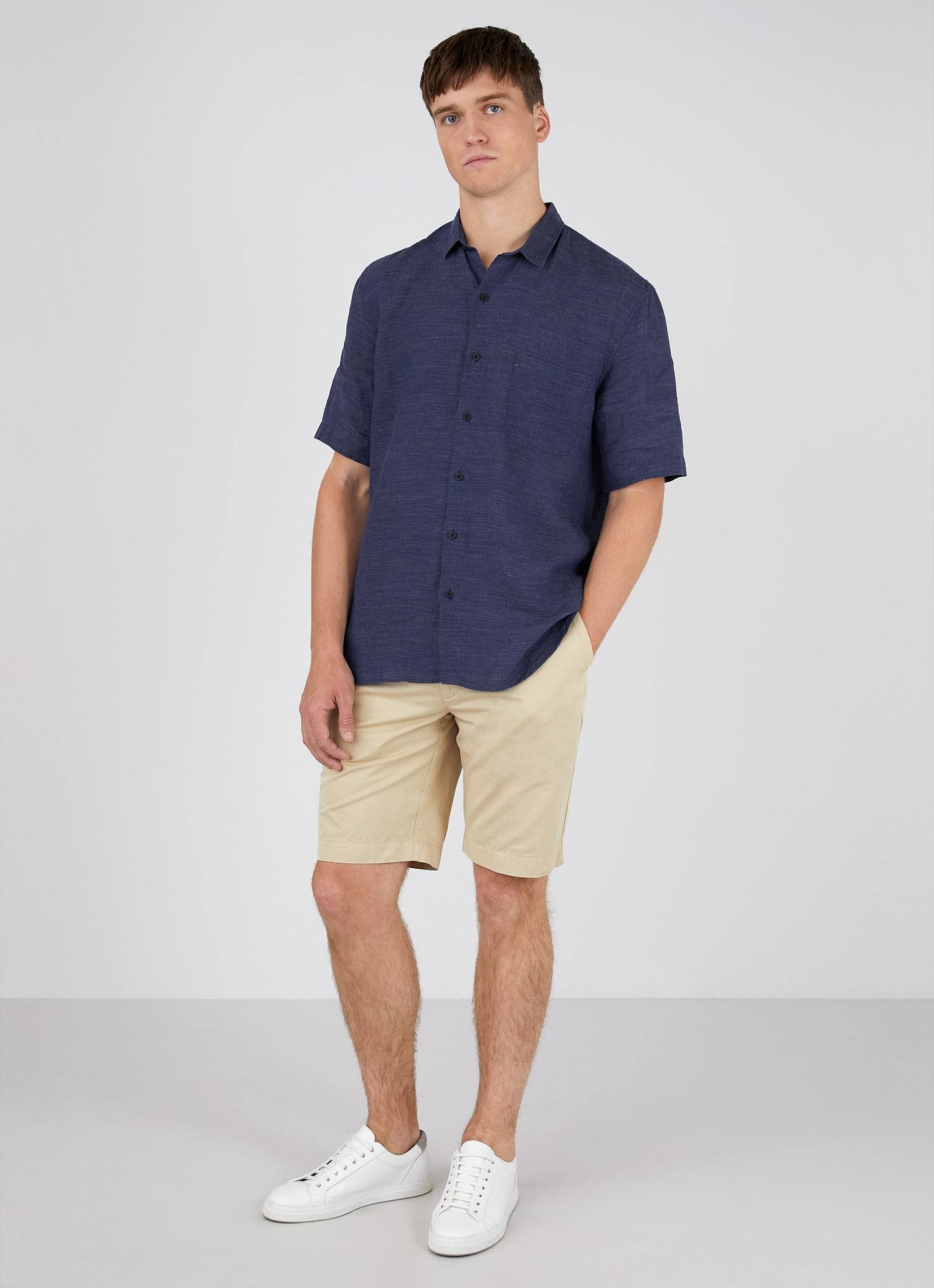 Short Sleeve Linen Shirt - 3