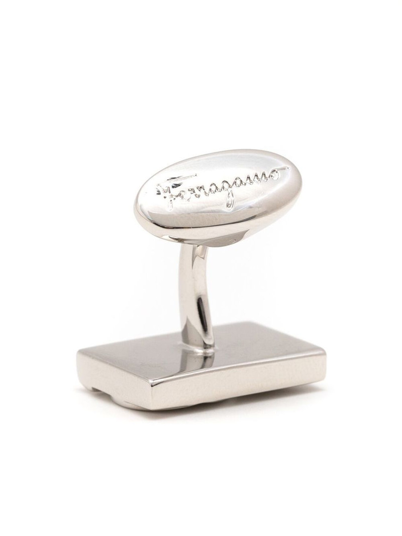 FERRAGAMO Gancini plaque cufflinks outlook