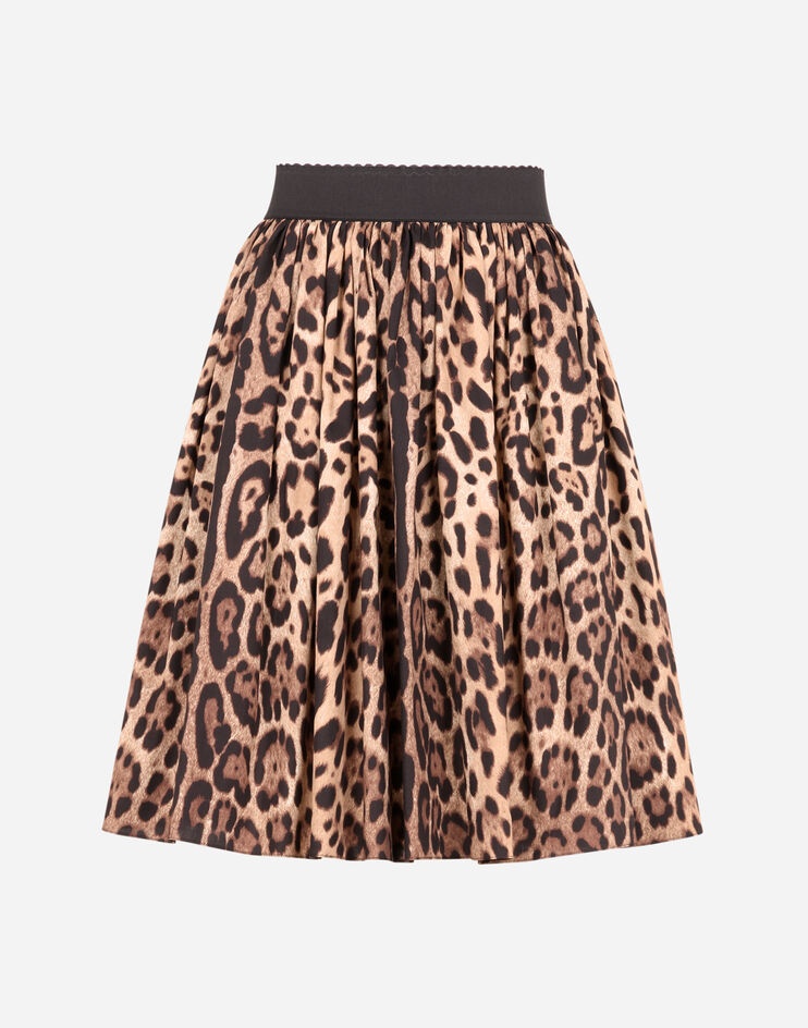 Leopard-print poplin circle skirt - 3