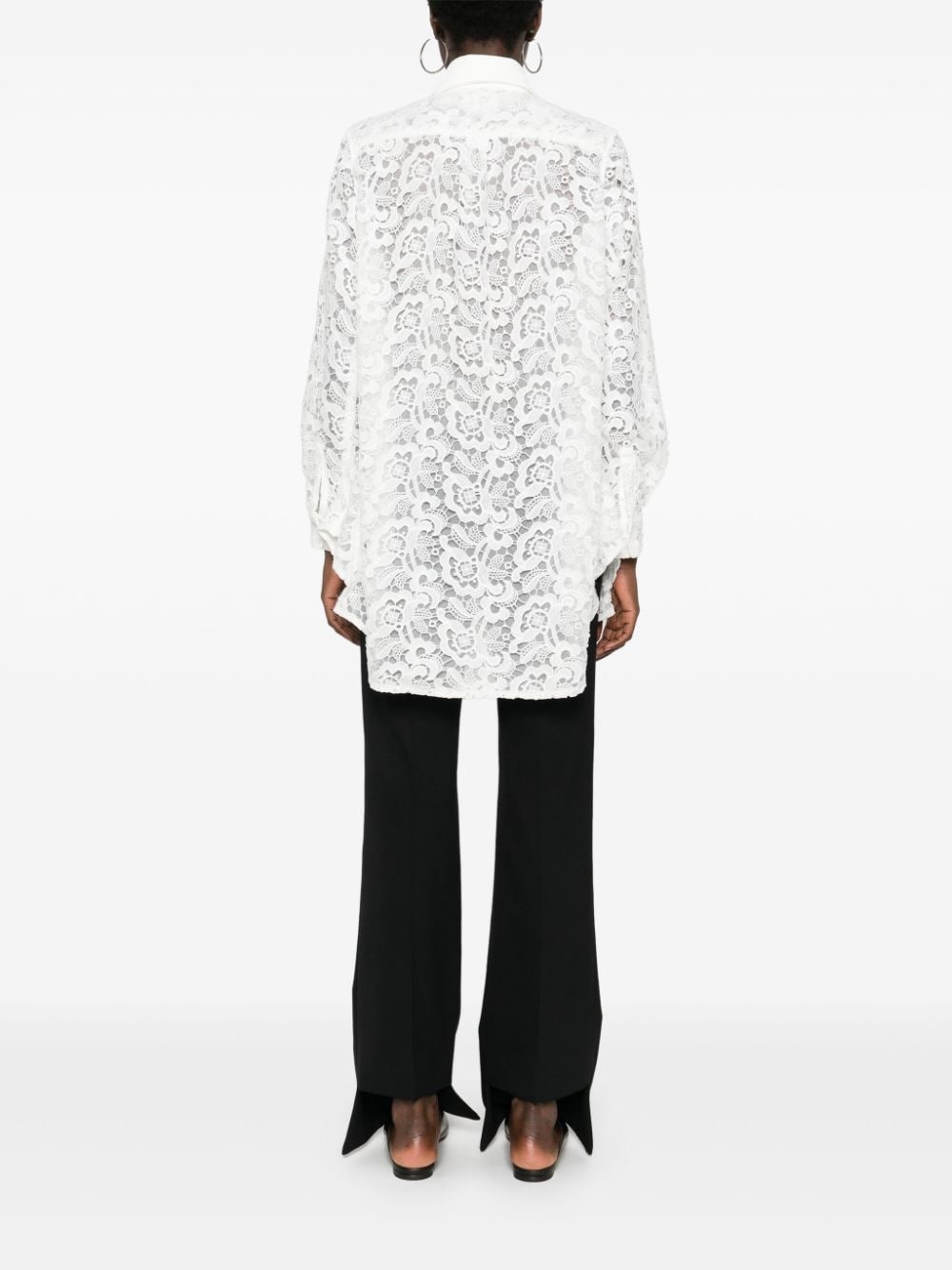 guipure-lace shirt - 4