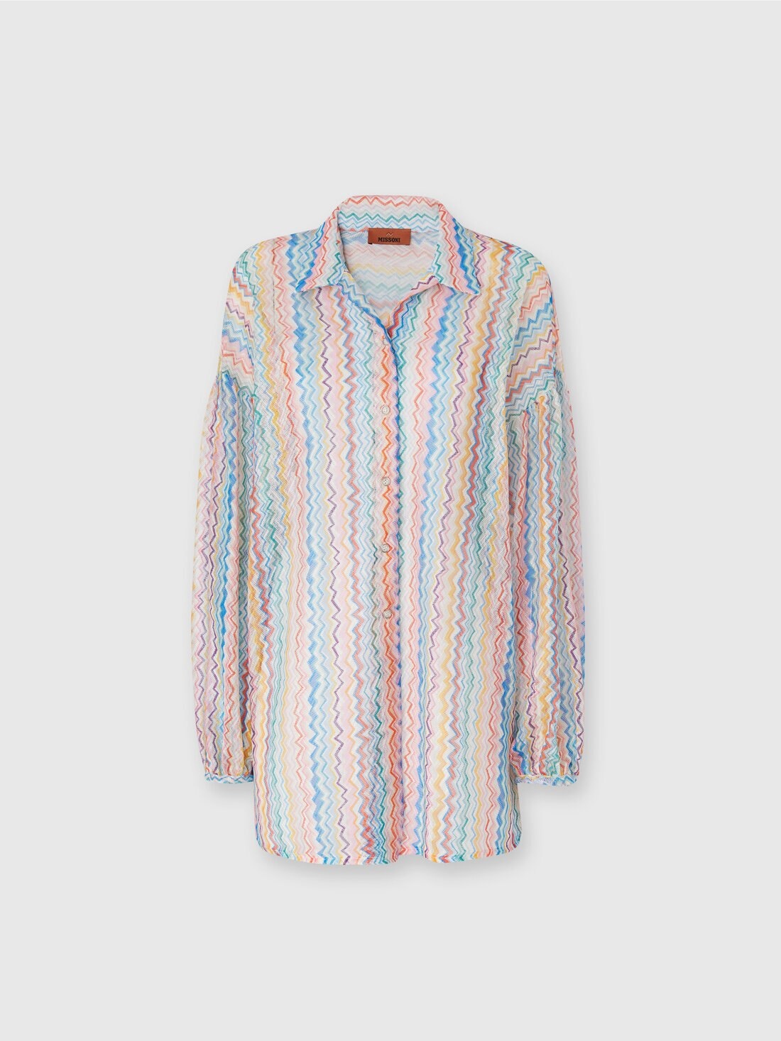 Oversized shirt with puffed sleeves - 1