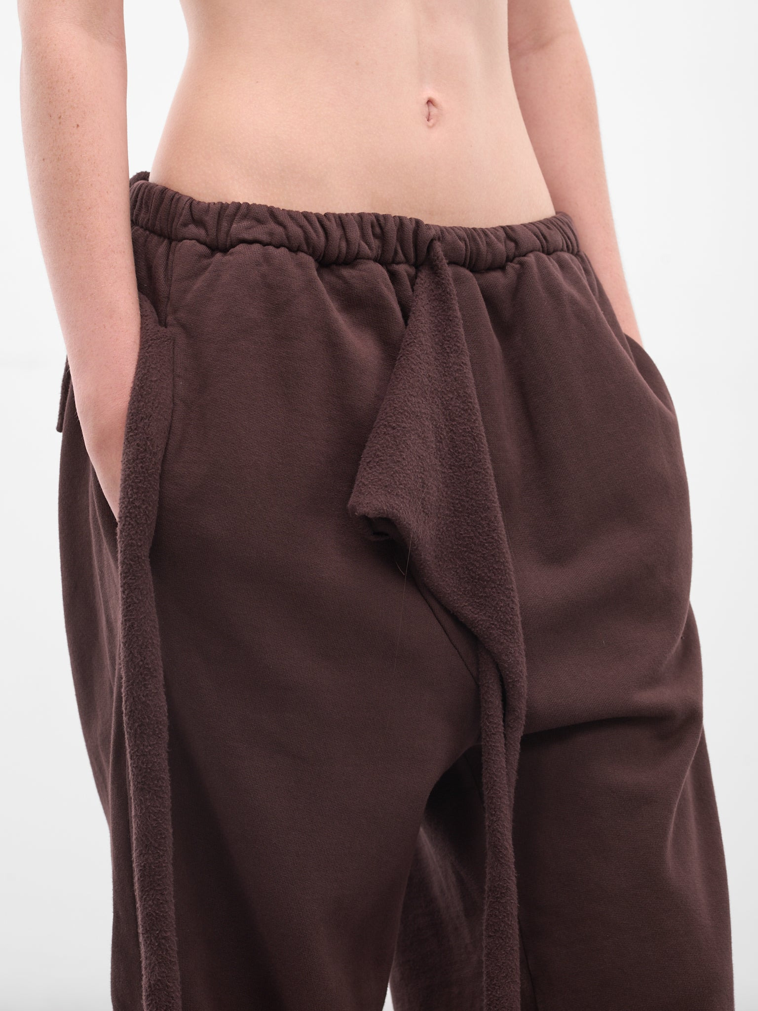 Brown Deconstructed Wrap Sweatpants - 4