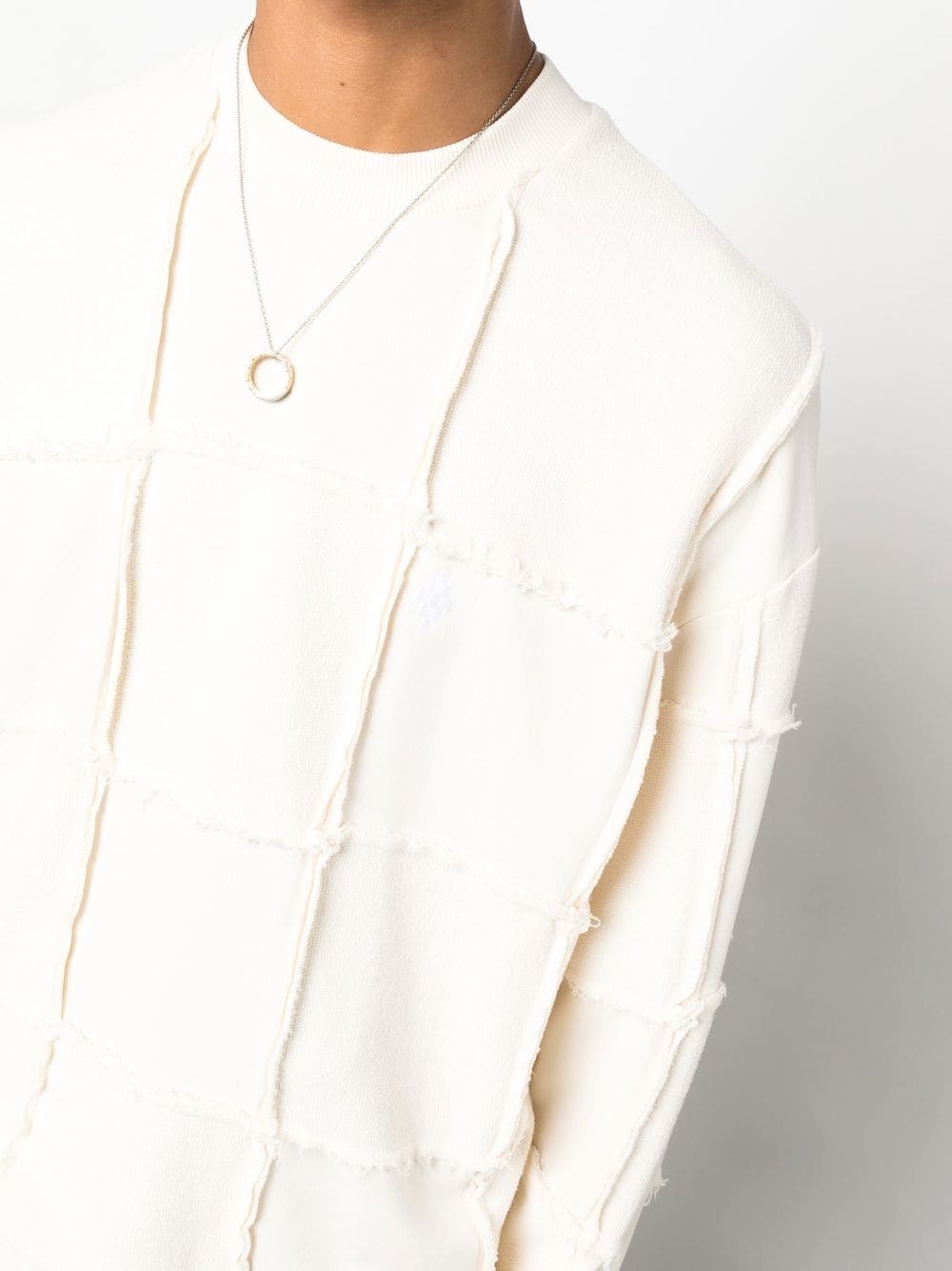 seam-detailing crew neck jumper - 5