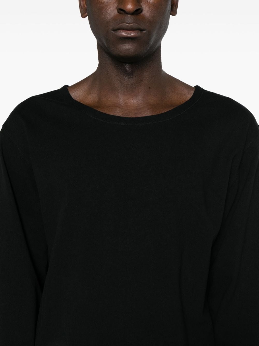 wide-neck cotton-blend T-shirt - 5