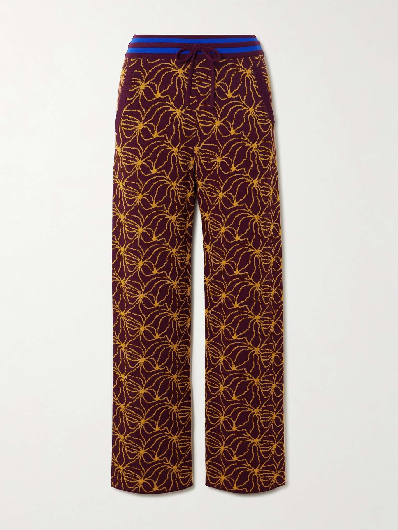 Jacquard-knit straight-leg pants - 1