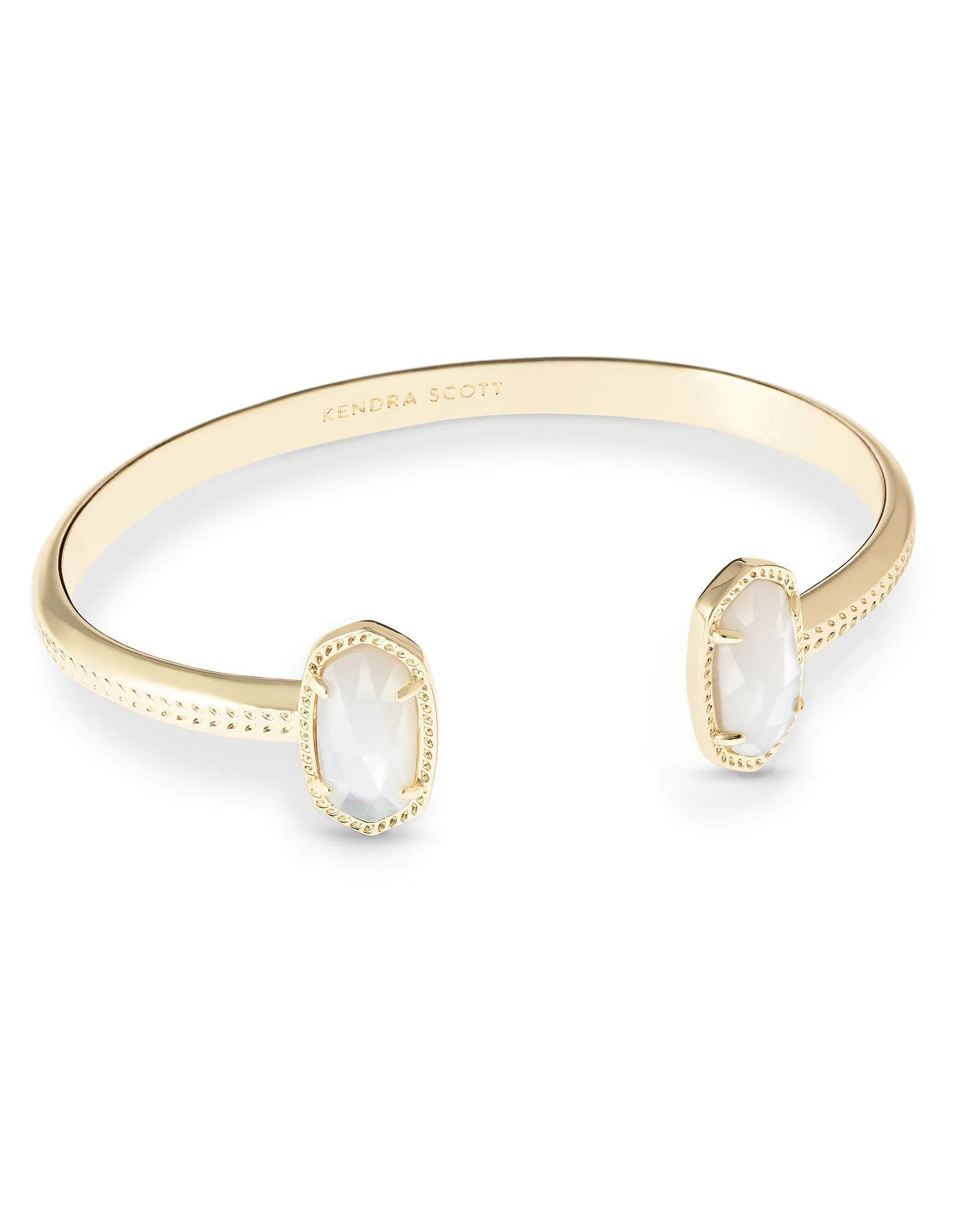 Elton Gold Cuff Bracelet in Ivory Mother-of-Pearl - 1