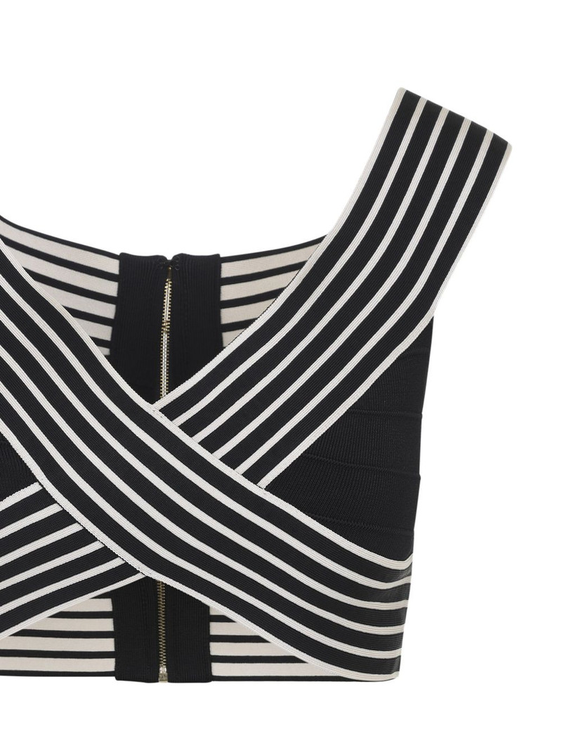 ELISABETTA FRANCHI striped zip-fastening top outlook