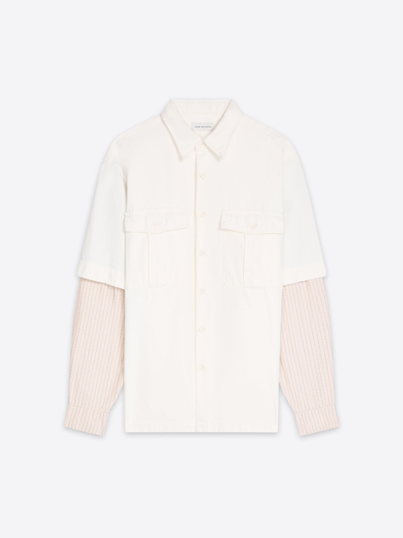 CONTRAST SLEEVES DENIM SHIRT 1