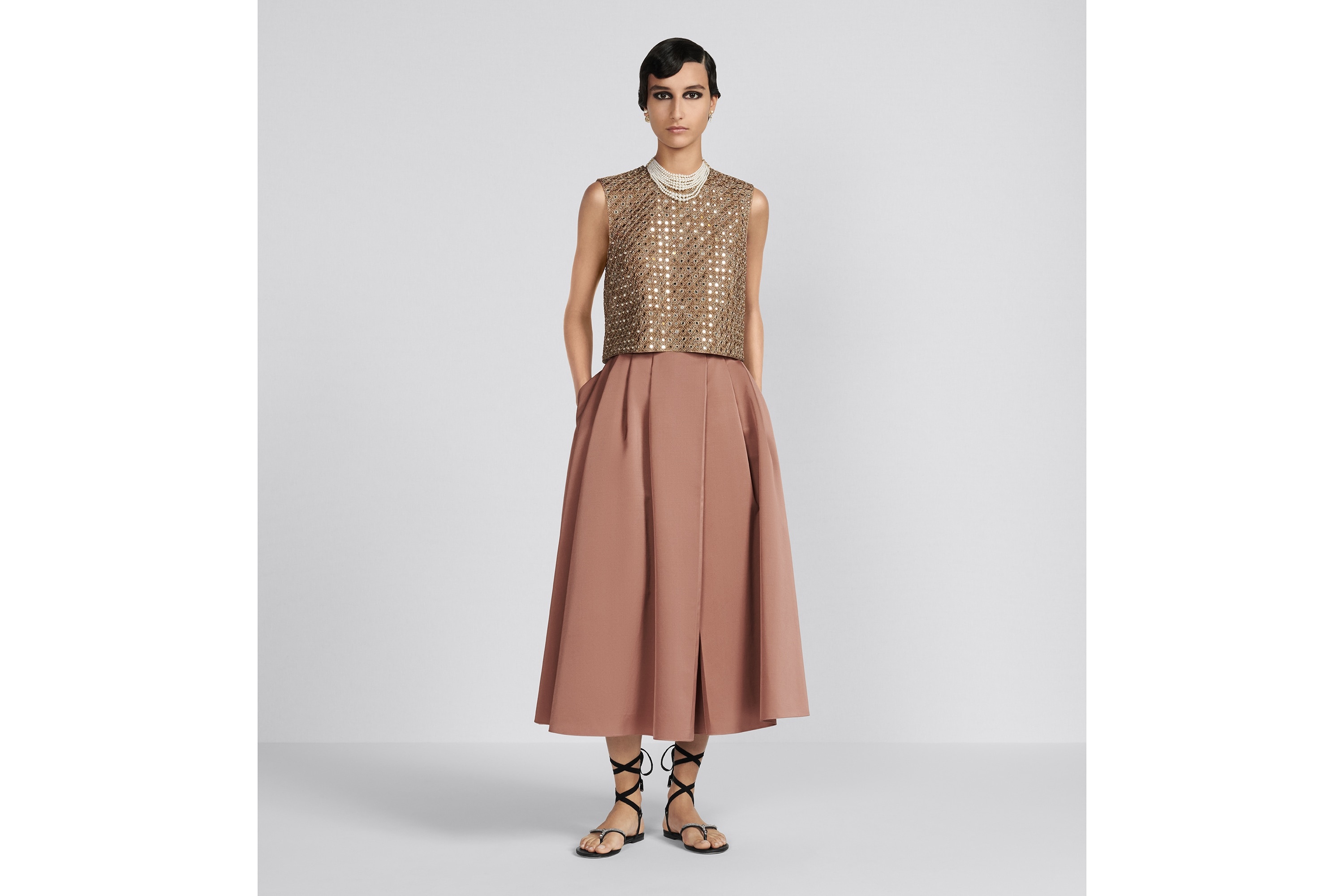 Mid-Length Pleated Skirt - 4