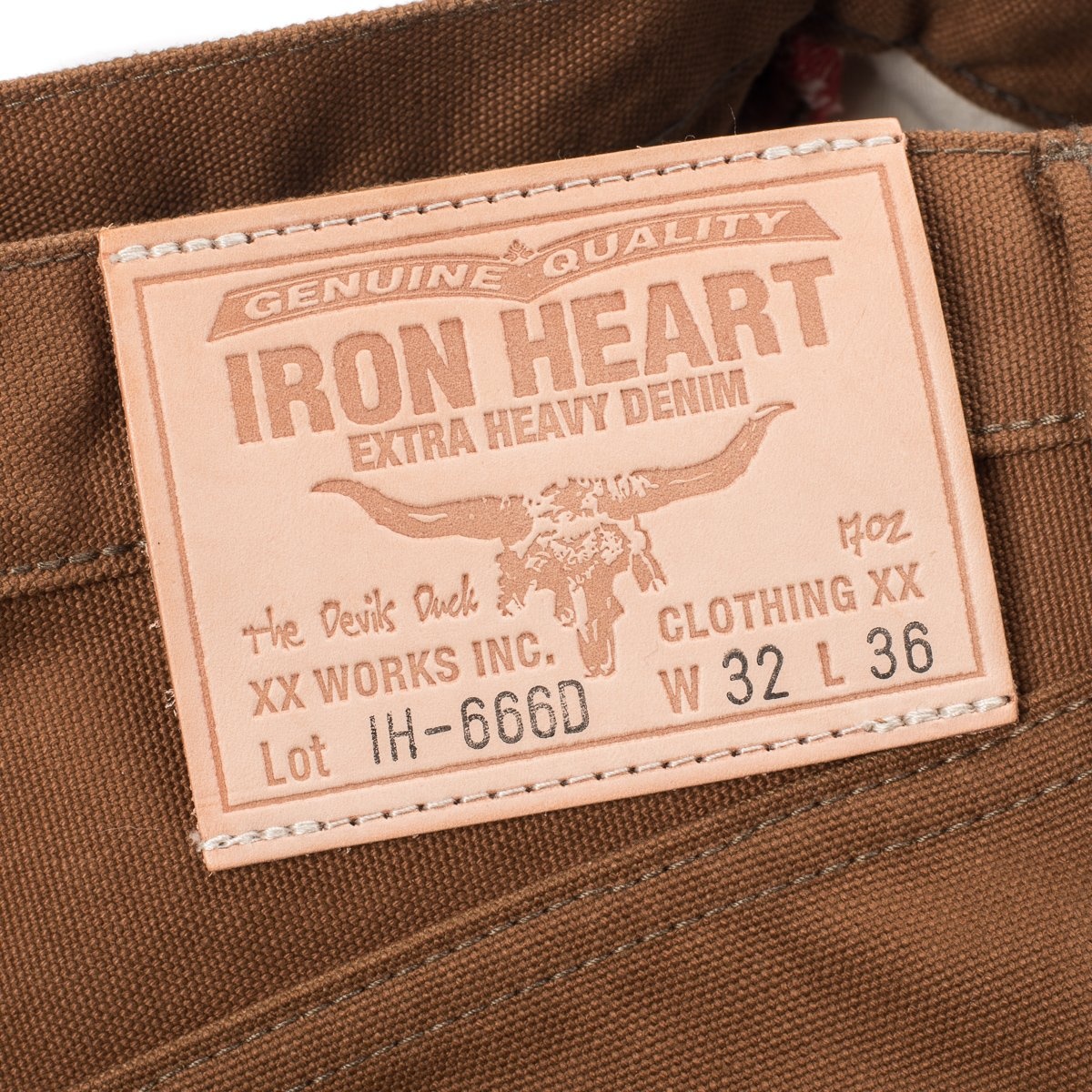 IH-666D 17oz Duck Slim Straight Cut Jeans - Brown - 12